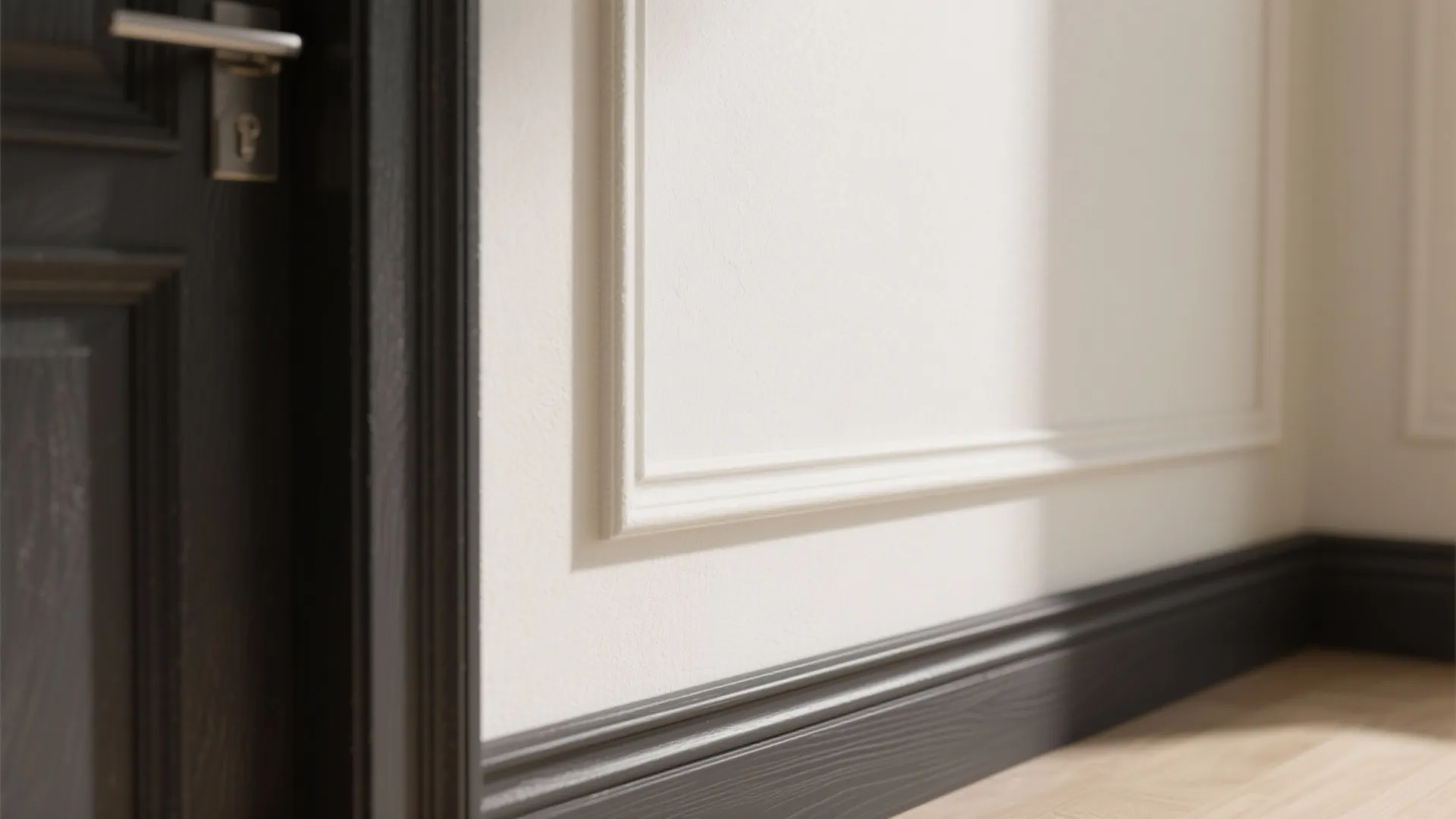 High-Contrast Trim with Off-White Walls