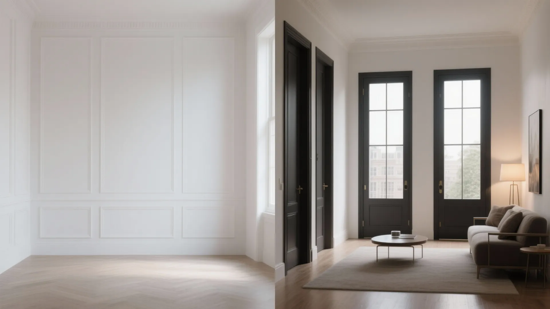 High-Contrast Trim and White Walls