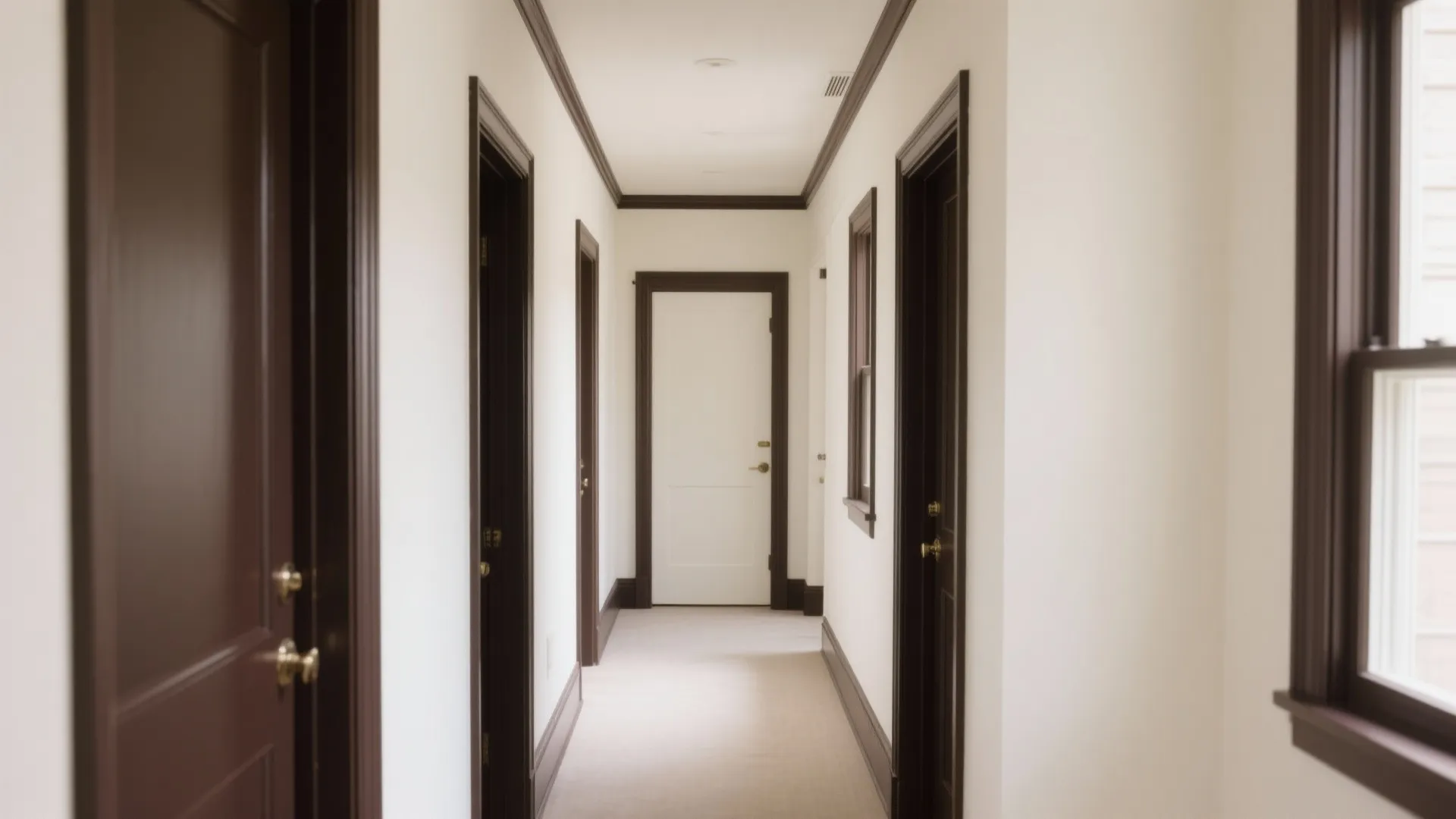 4) Contrast Framing: Dark Trim, Light Planes