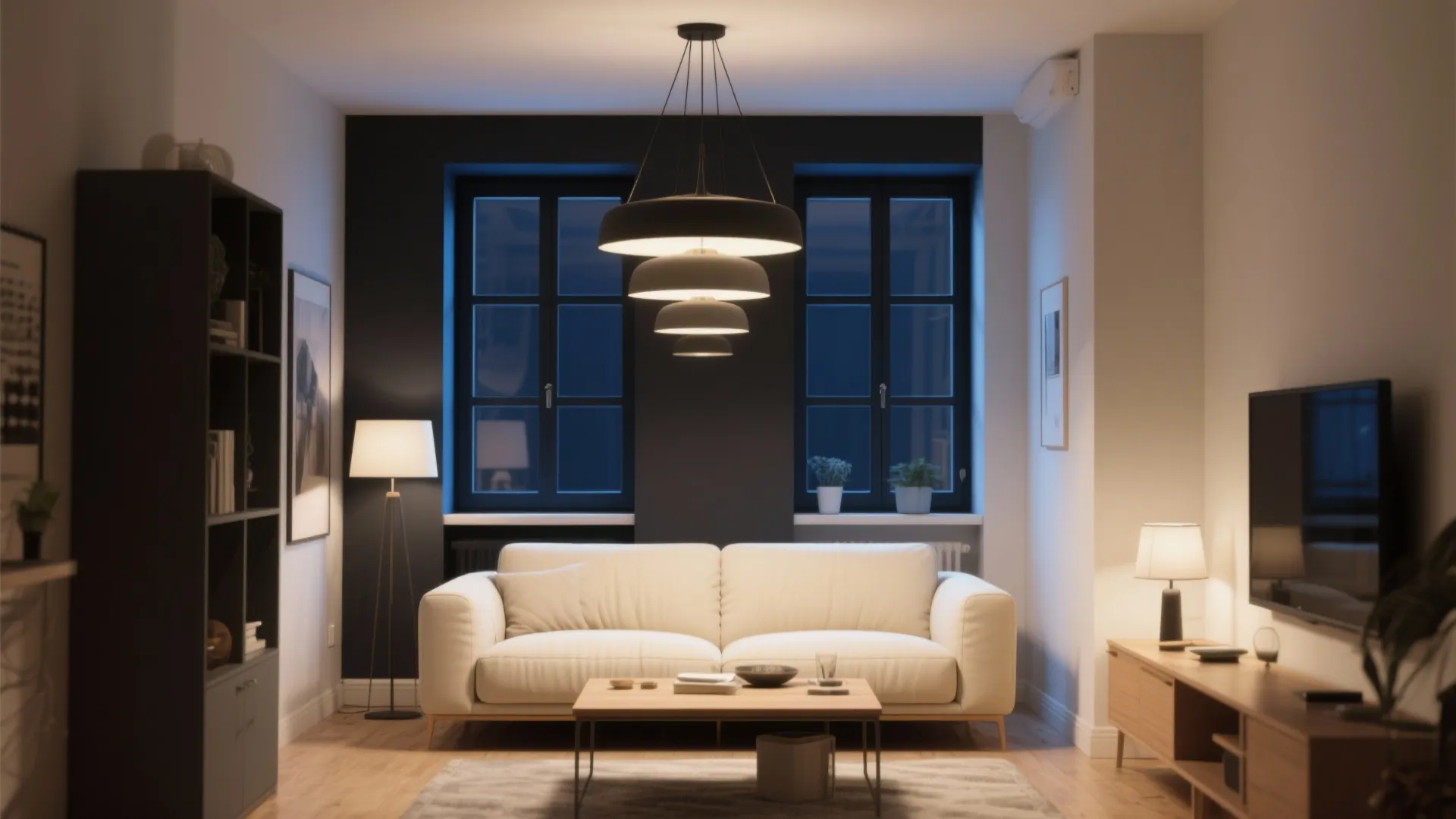 4. High-Contrast Trim and Lighting