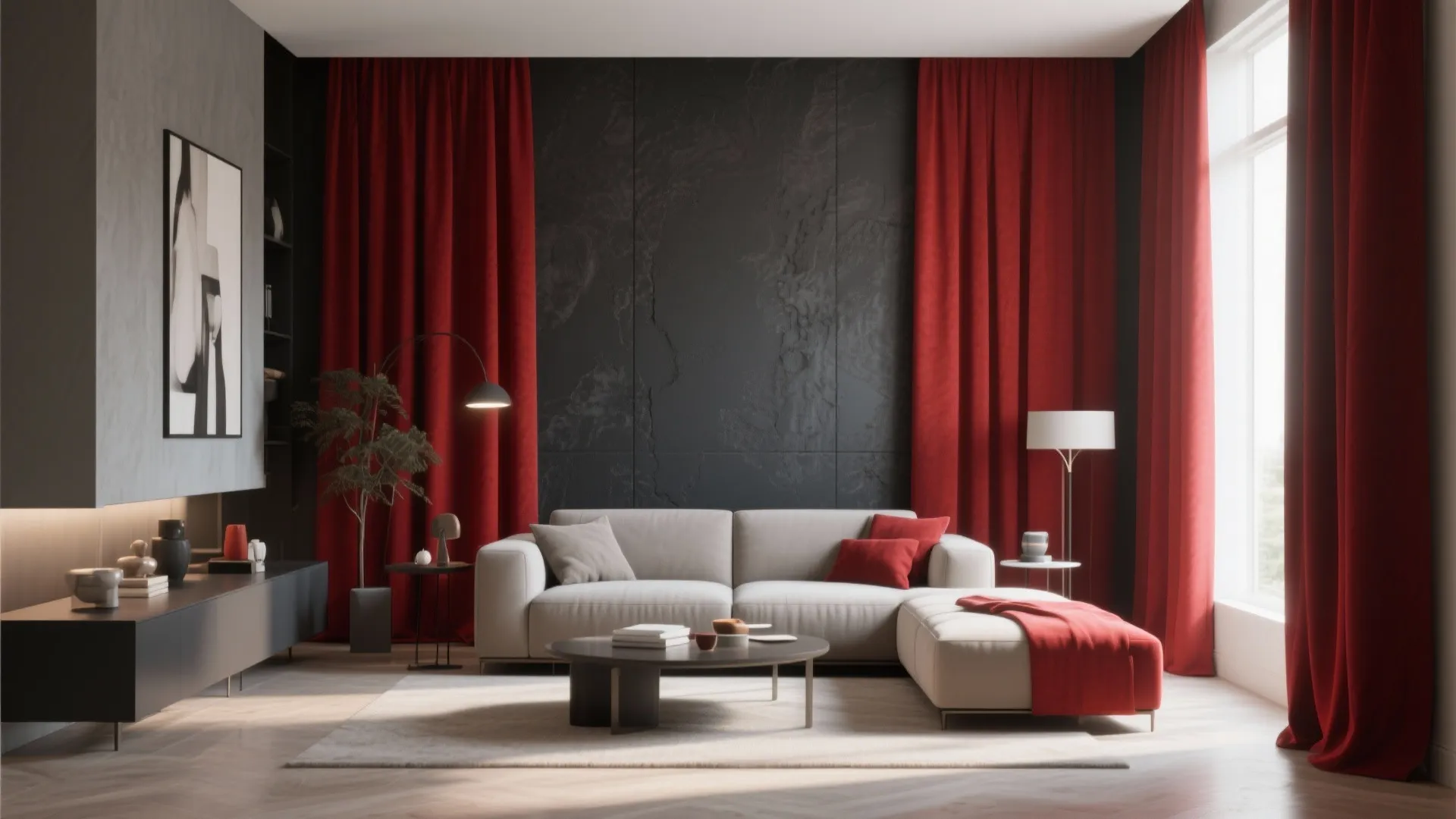 8. Balanced Drama with High Contrast Walls