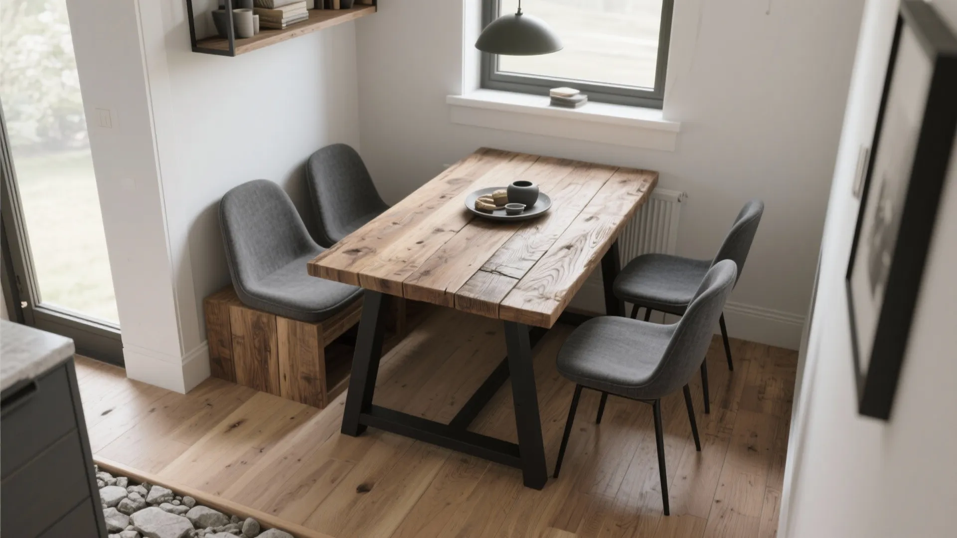 1. Contrast with Warm Wood