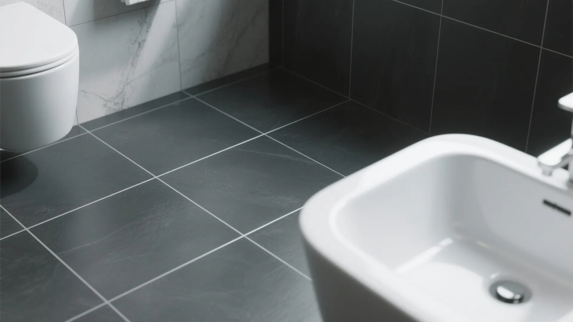 1. Contrast with bright white fixtures