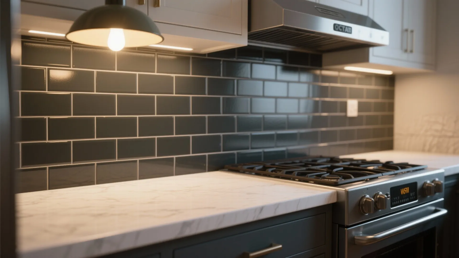 3. Use Contrasting Backsplash to Frame the Counter