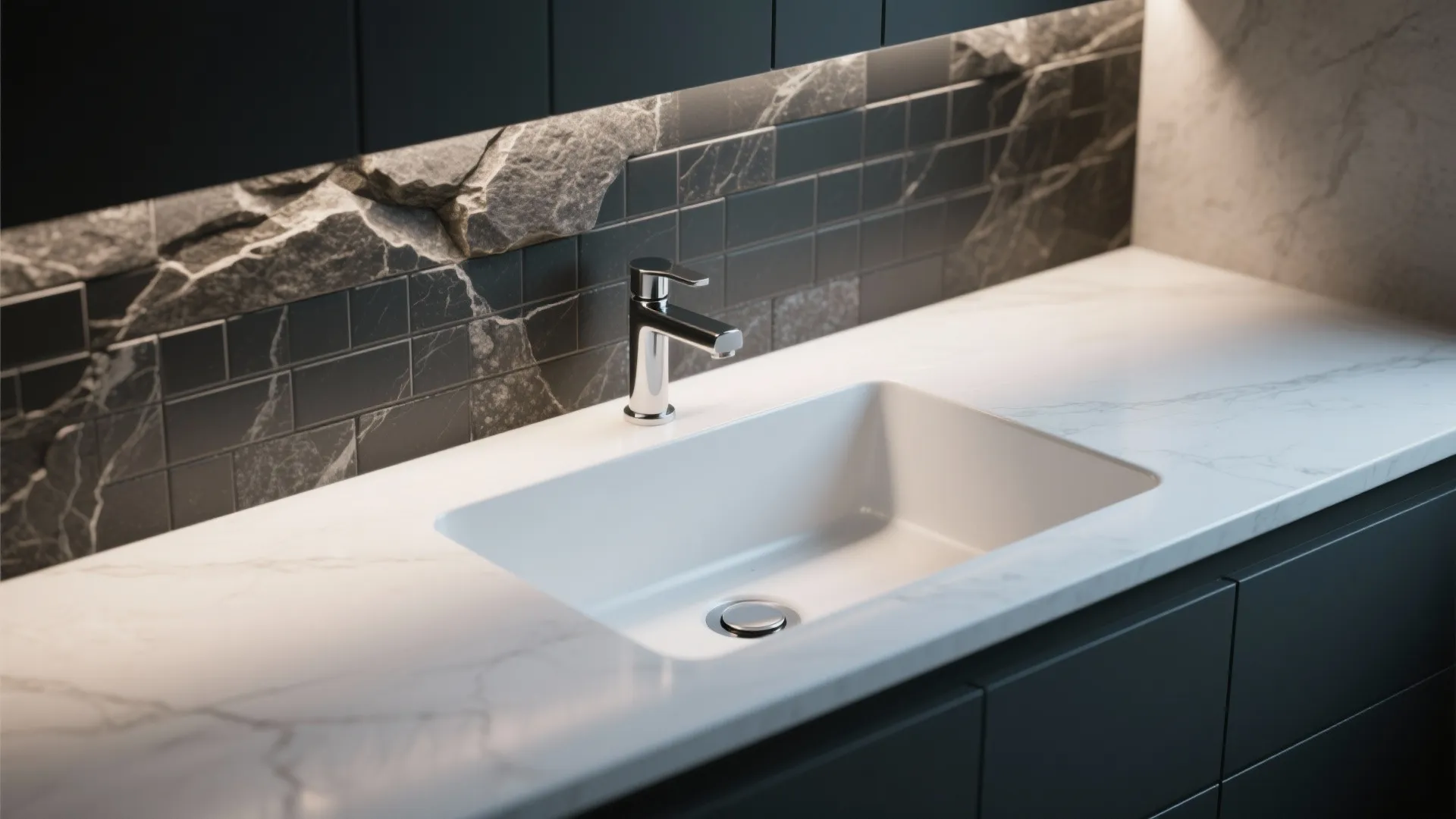 3. Play with Contrasting Backsplash