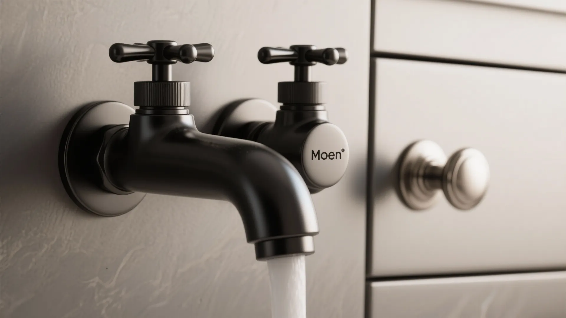 1. Create a visual focal point with contrasting finishes