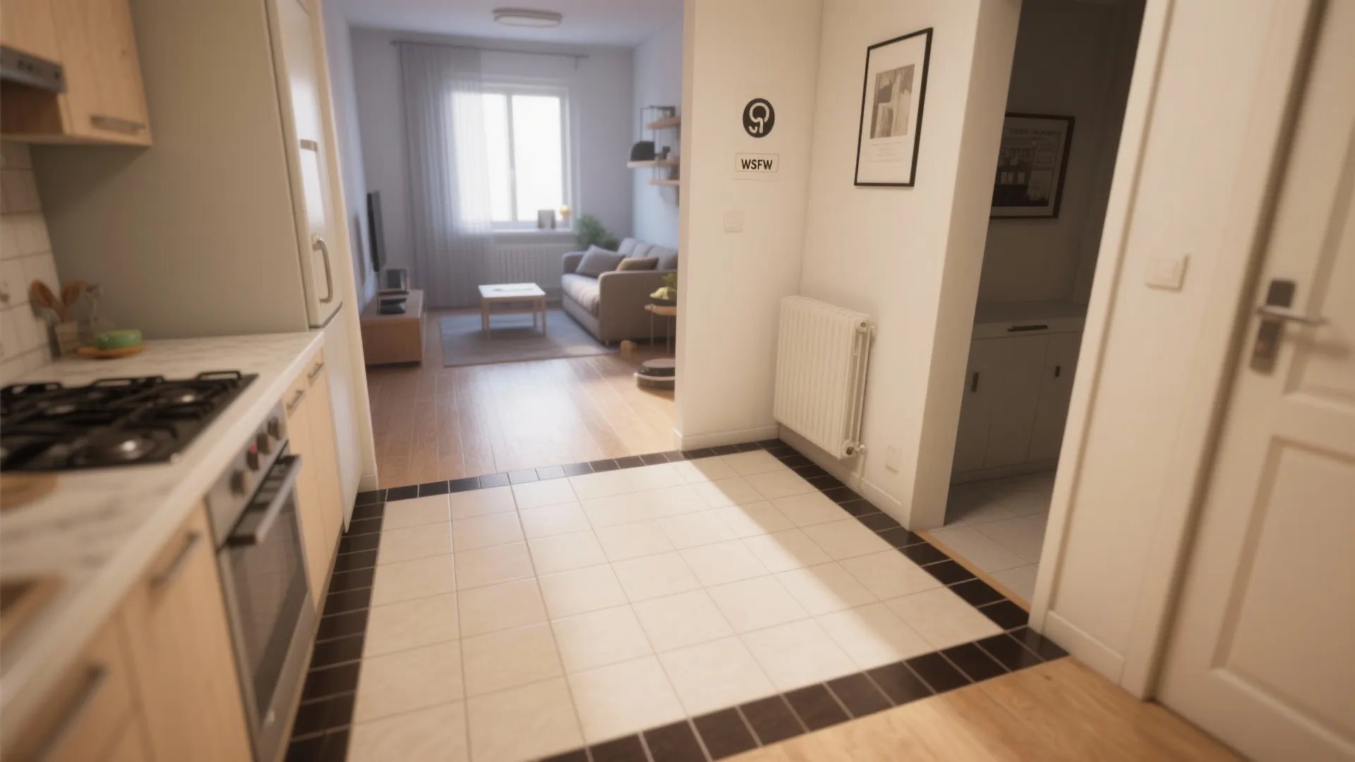 9. Contrasting Floor Border