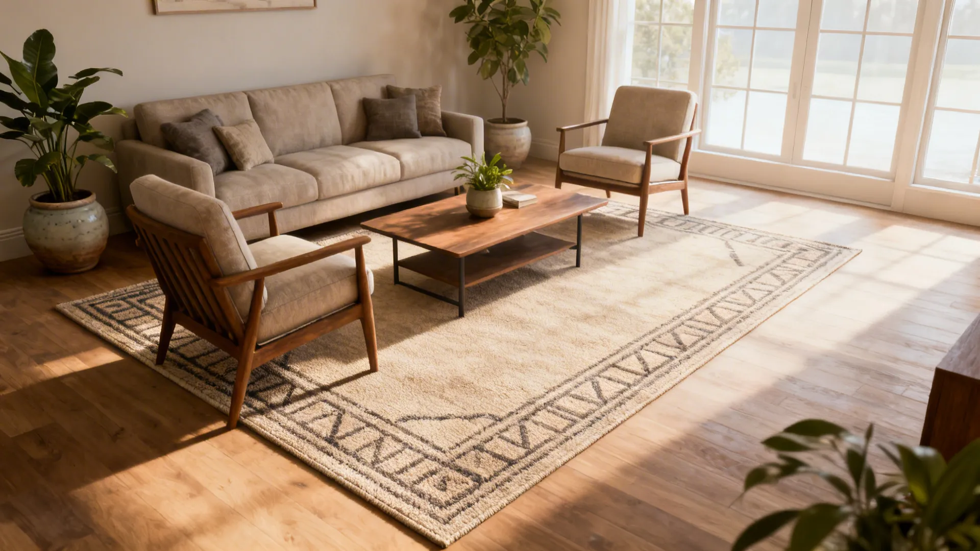 2. The Conversation Circle: Medium Living Room (8' x 10' to 10' x 12')