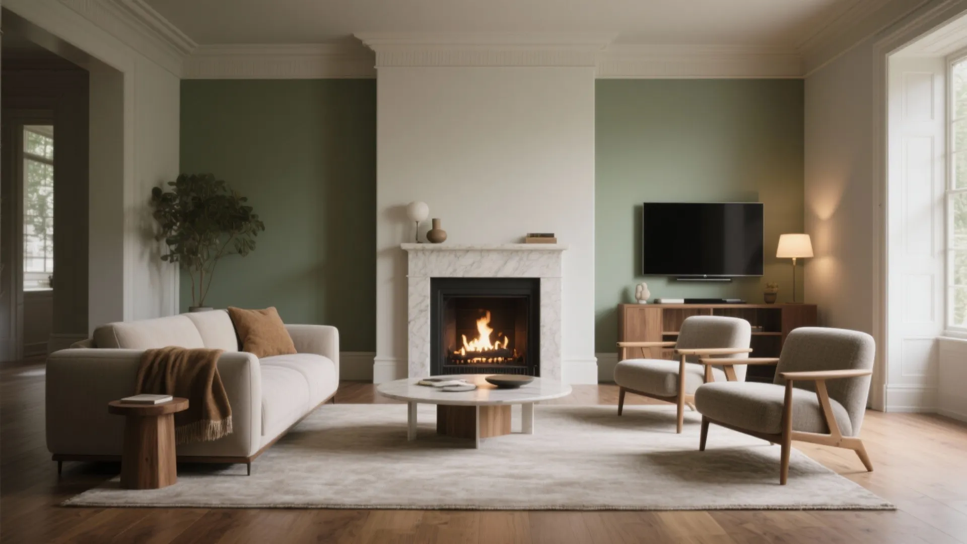 1. Embrace a conversation cluster centered on the fireplace