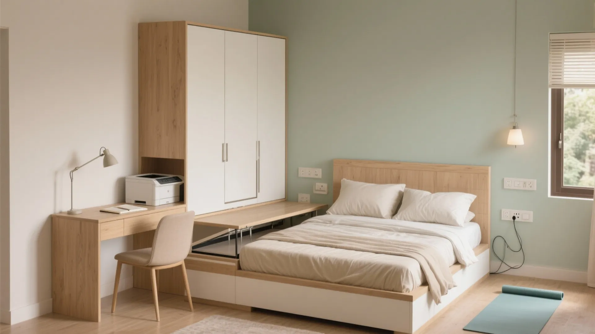 A convertible third bedroom that doubles as study or guest room