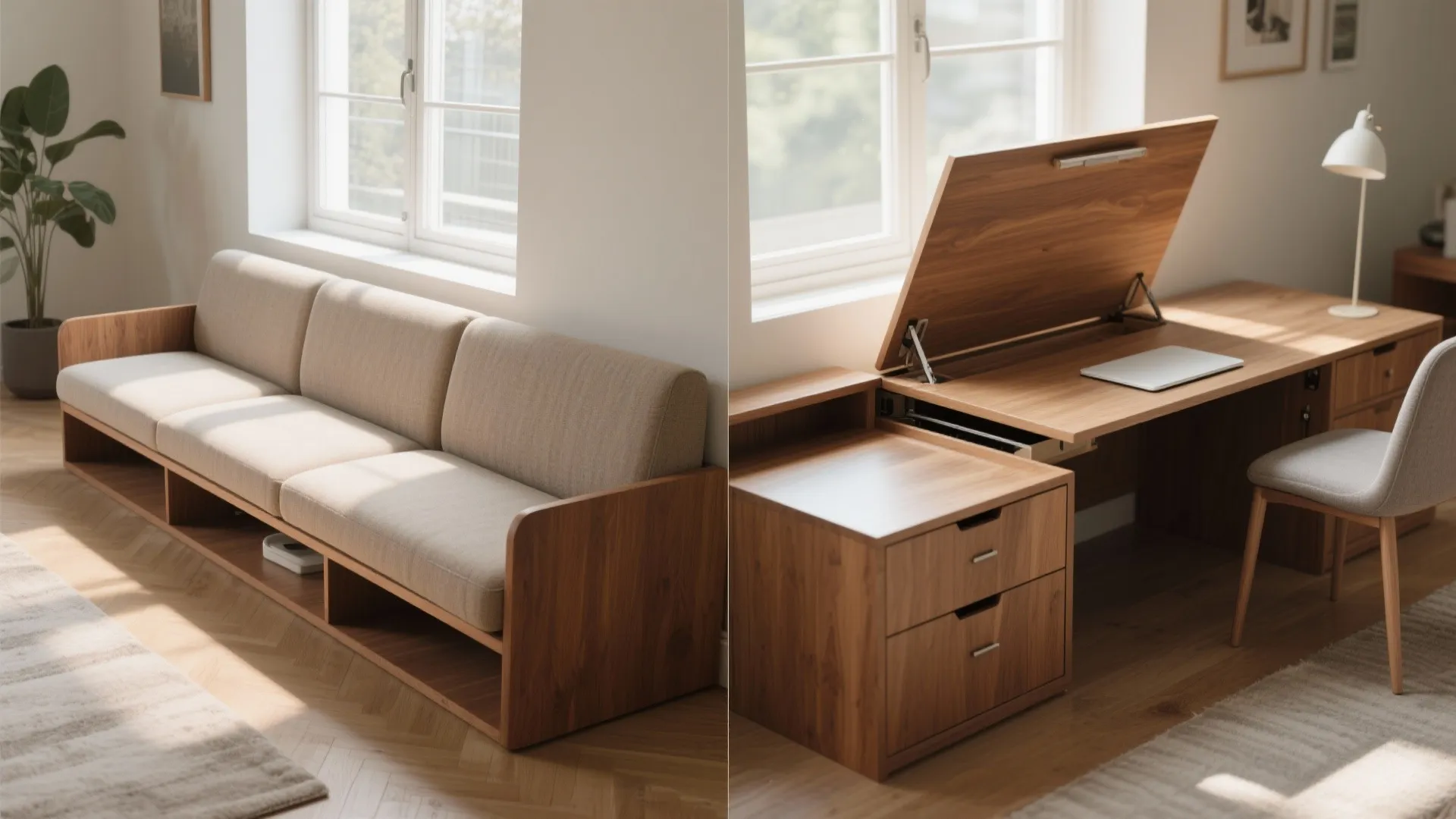 5. Convertible seating and compact storage combo