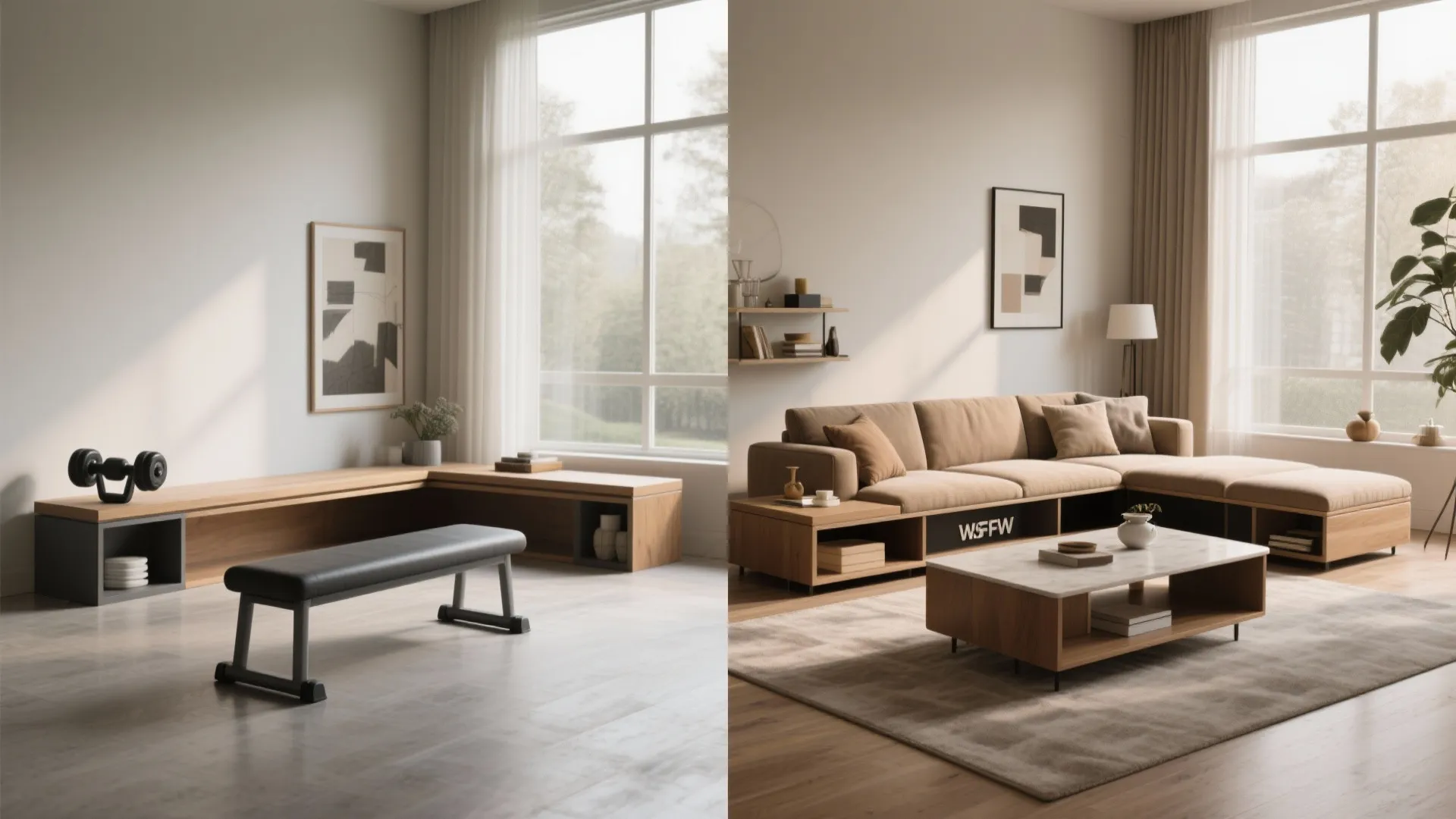 3. Convertible bench that doubles as seating