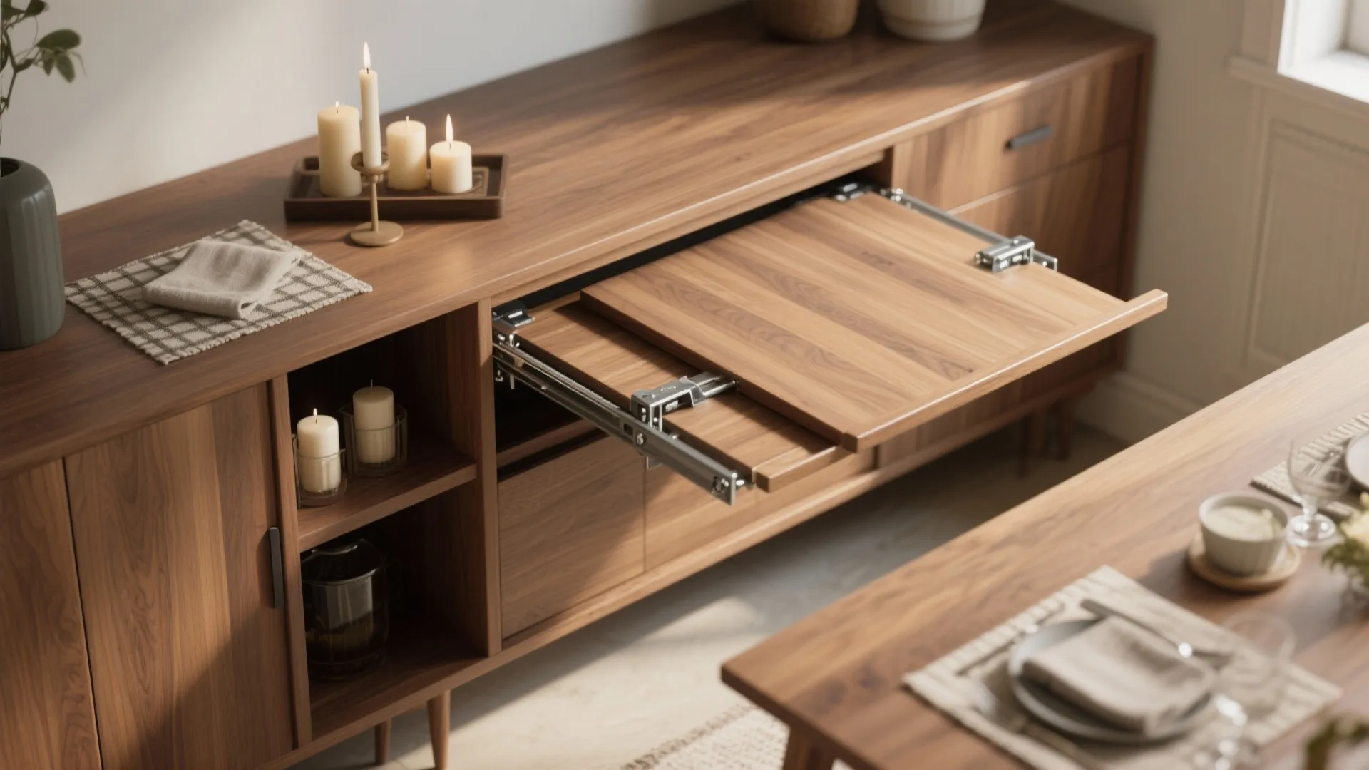 Convertible Buffet with Drop-Leaf Table