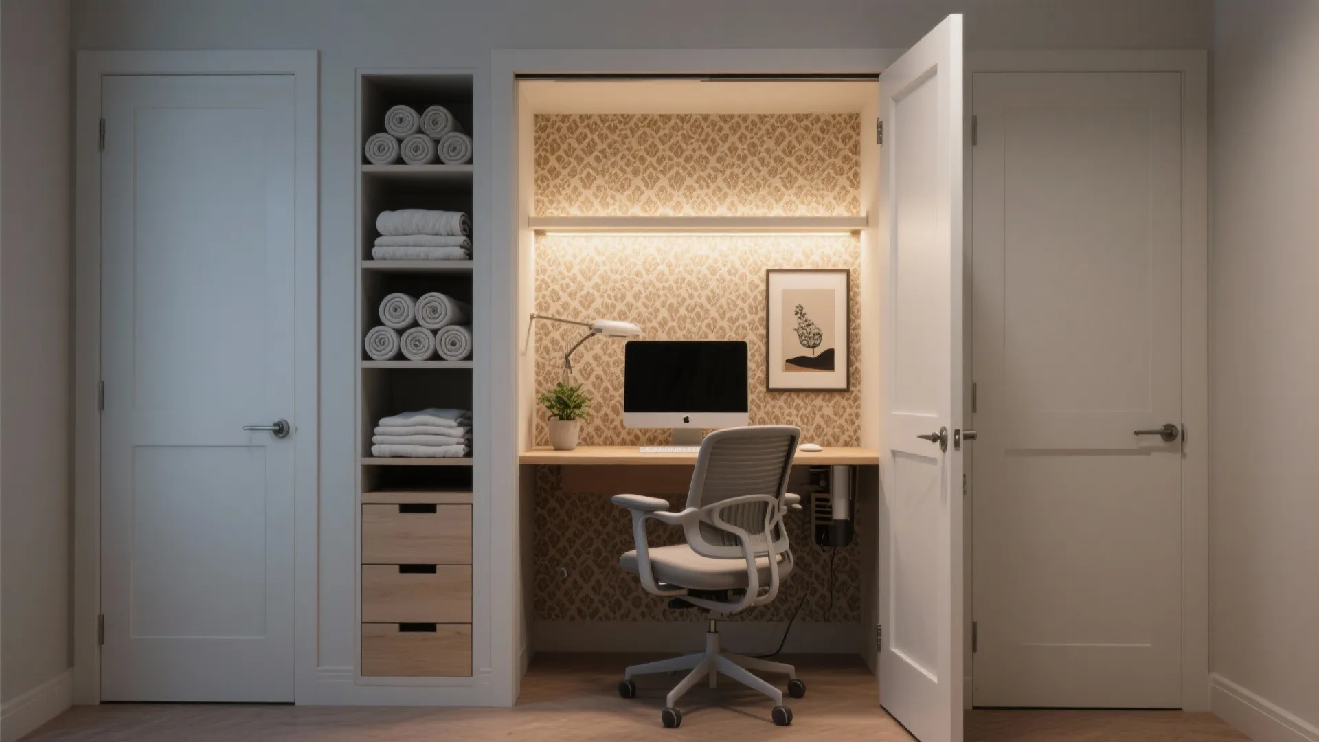 5. Convertible closet-to-office transformation with personality