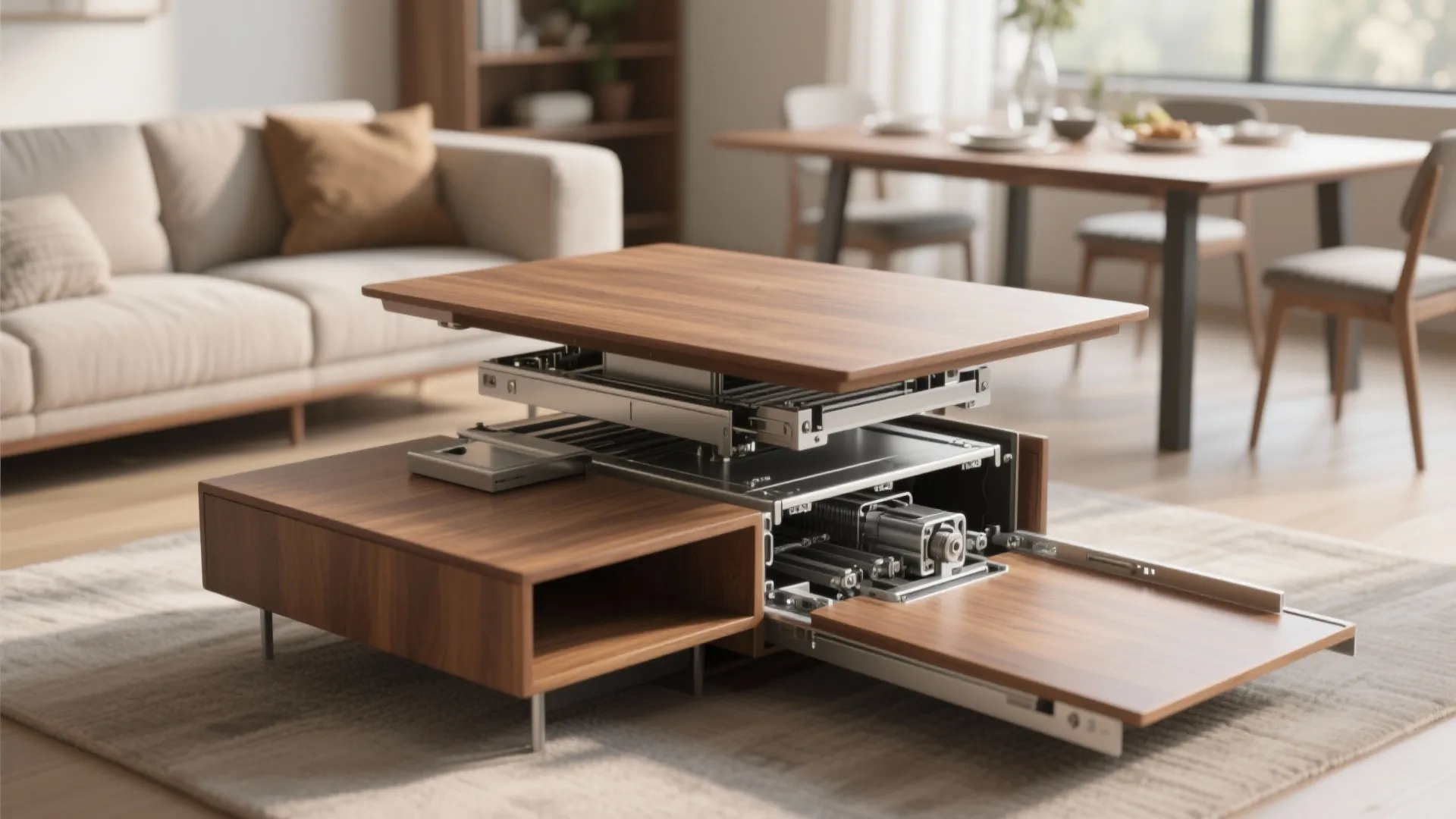 2. Convertible coffee-to-dining table