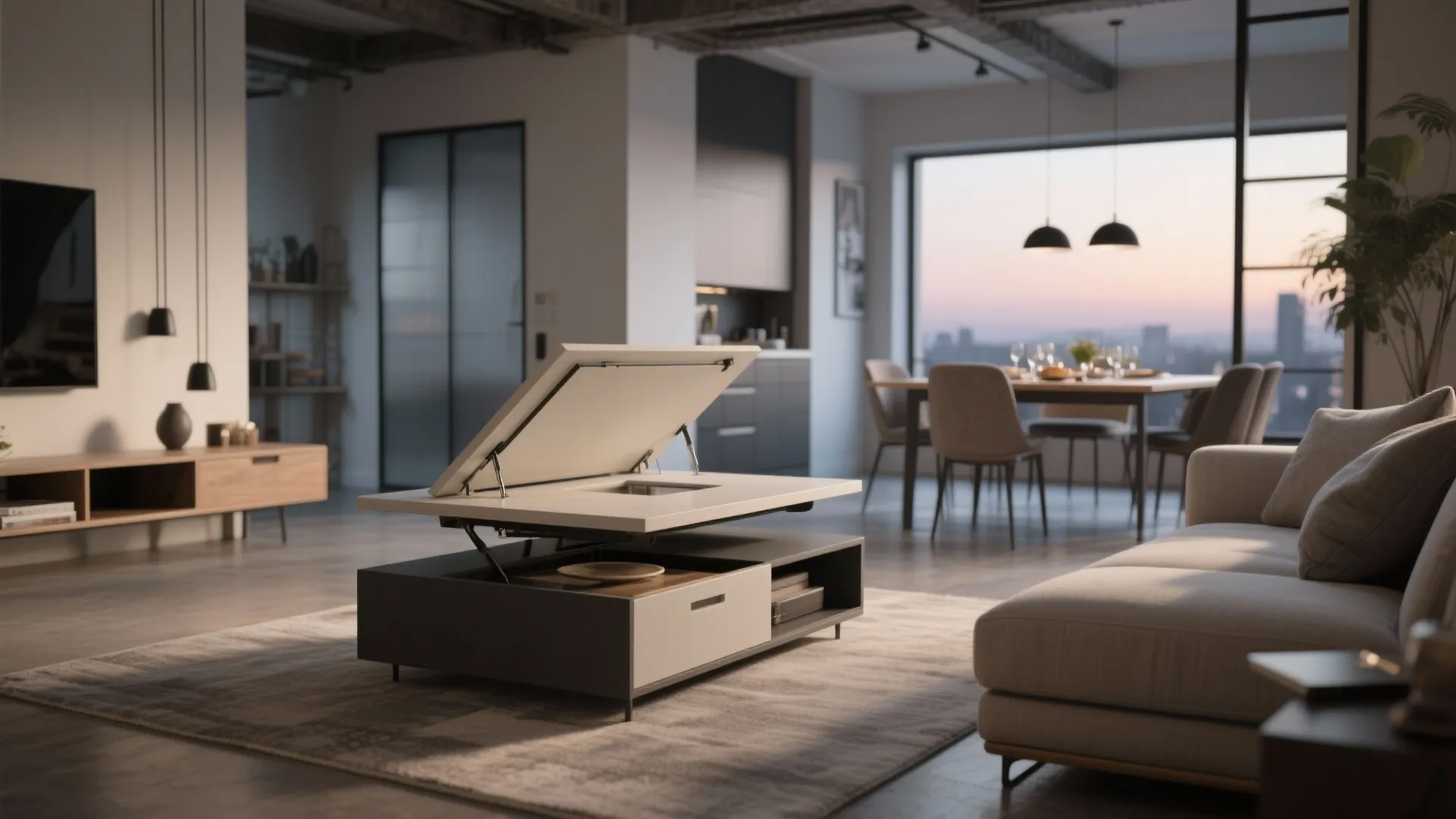 Convertible coffee-to-dining table