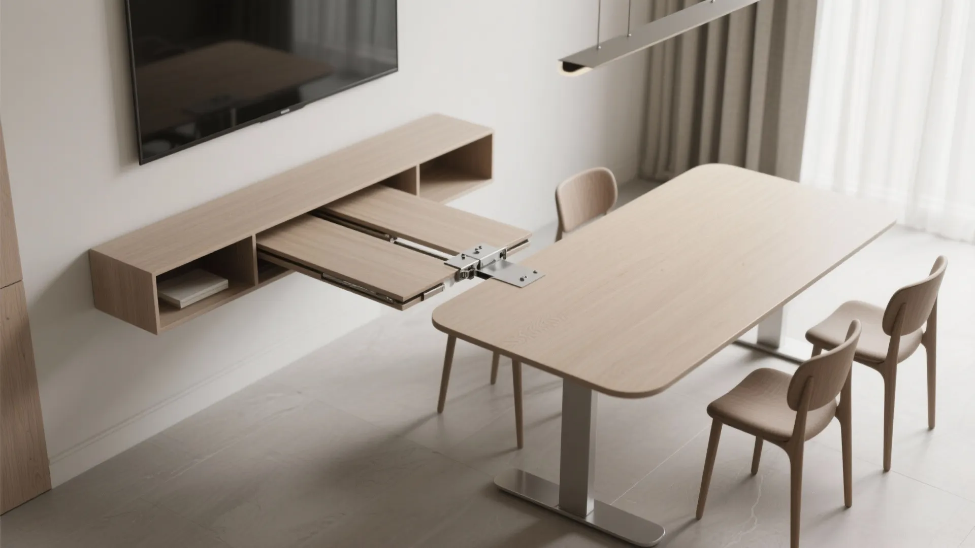 3. Convertible Console That Expands