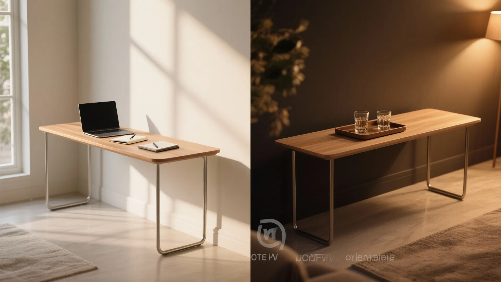 4. Convertible console table that doubles as a desk