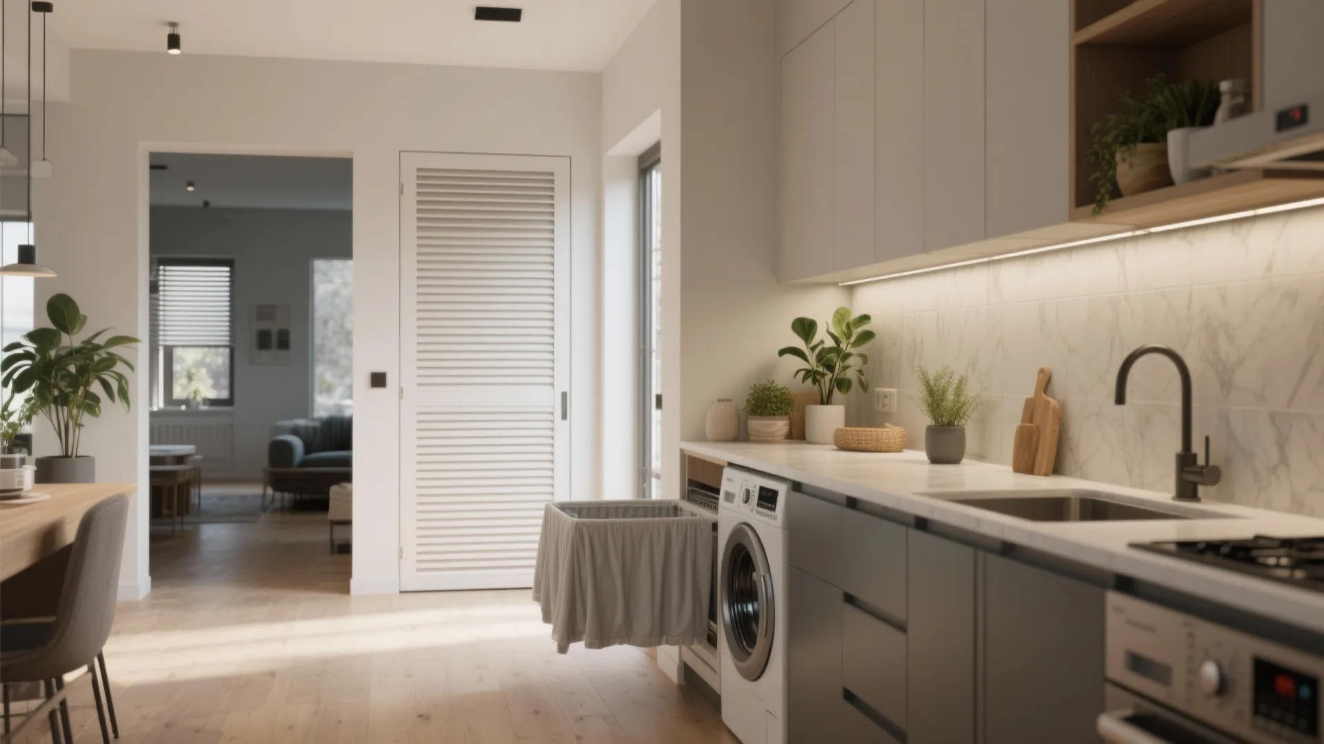 5. Convertible Counter That Extends Into Kitchen or Pantry