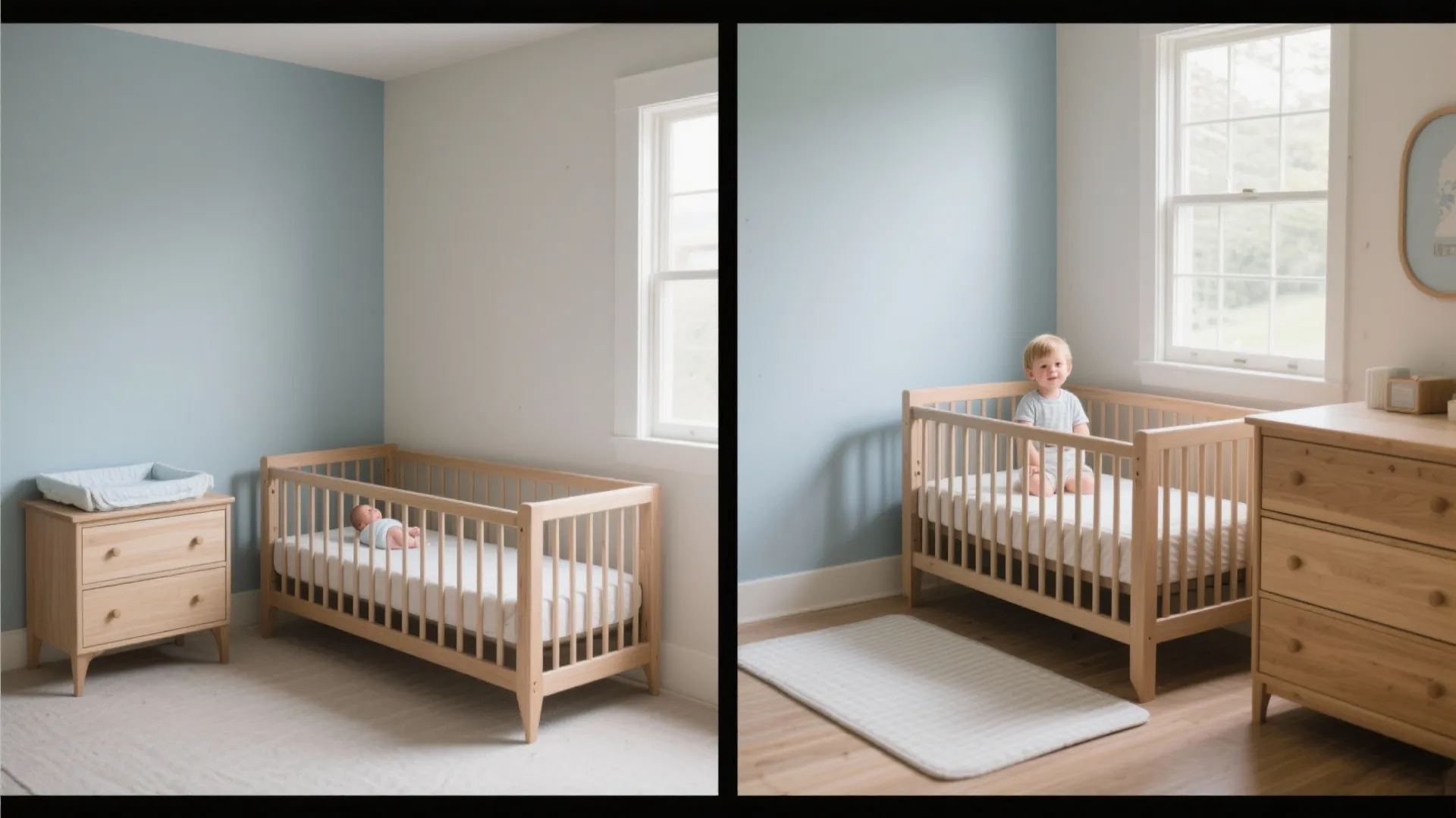 Convertible Pieces: Crib-to-Toddler and Dresser-as-Changer