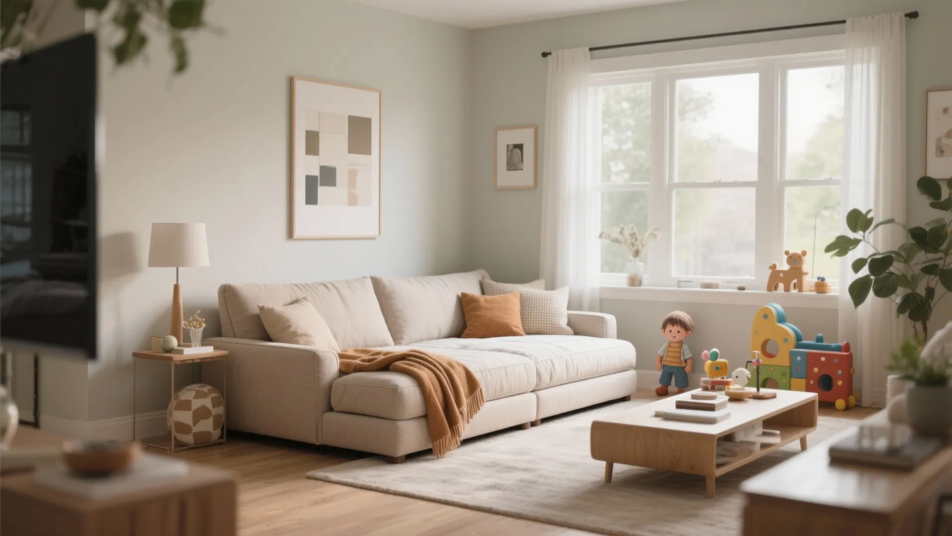 Convertible daybed in a multifunctional living space