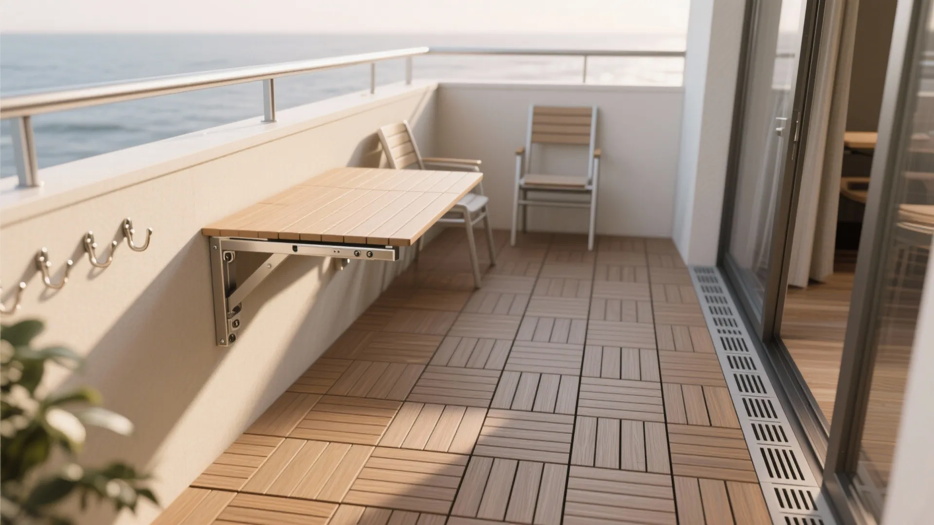 Convertible Deck: Fold-Down Table and Modular Flooring