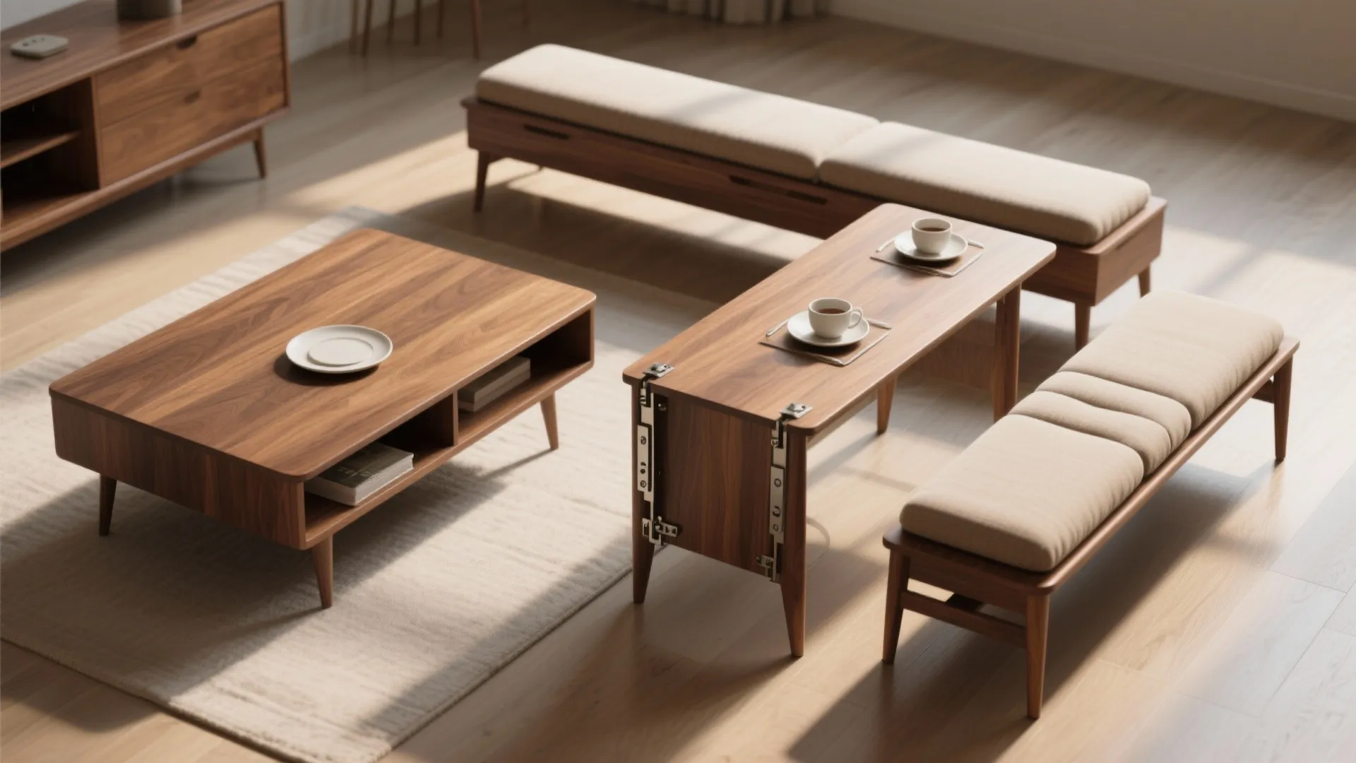 3. Convertible coffee table with seating