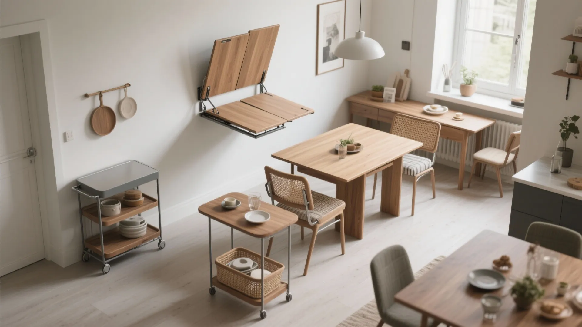 5. Keep dining flexible with convertible setups