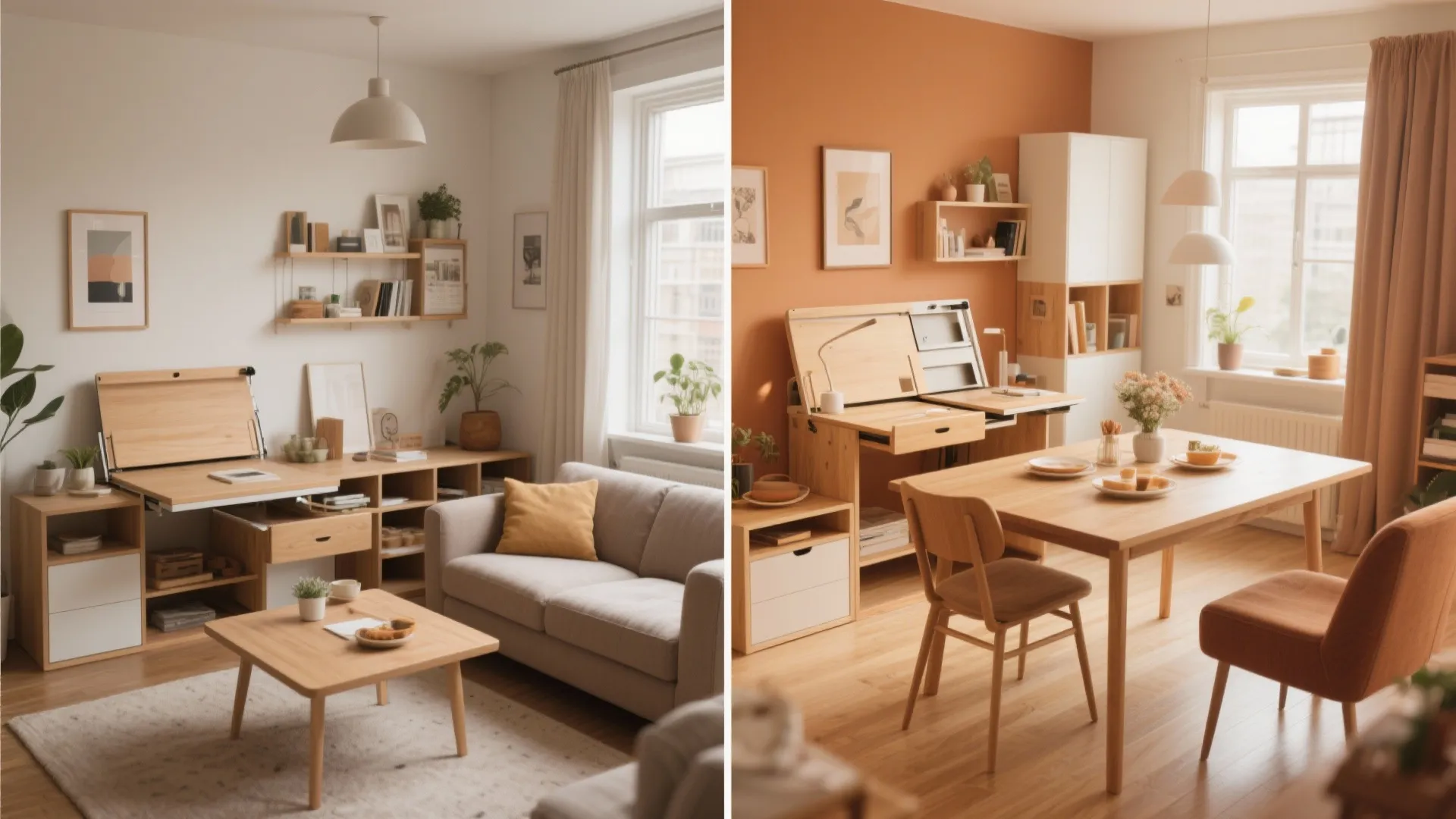 Convertible furniture for multi-use spaces