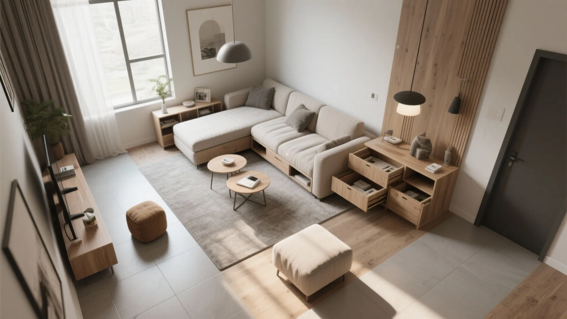 3. Multifunction furniture and convertible layouts