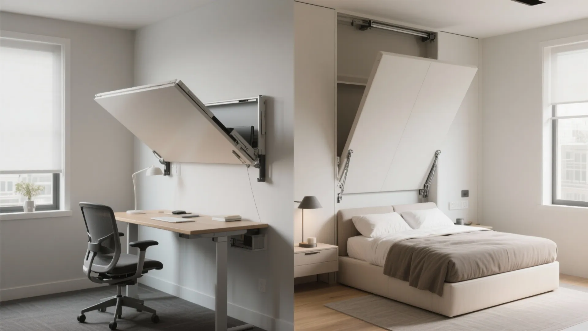 4. Convertible guest/office with fold-away elements