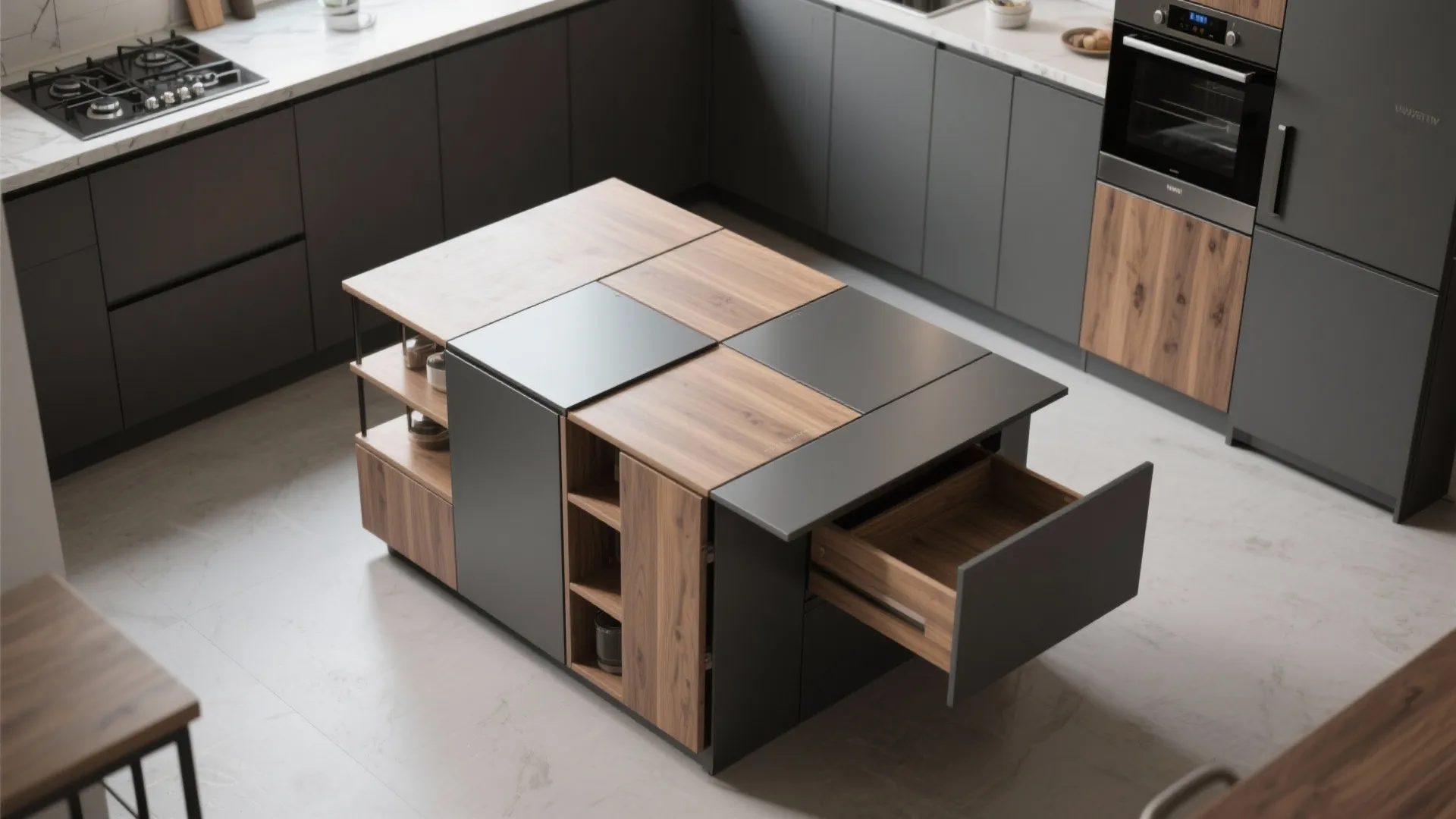 9. Convertible Storage Island