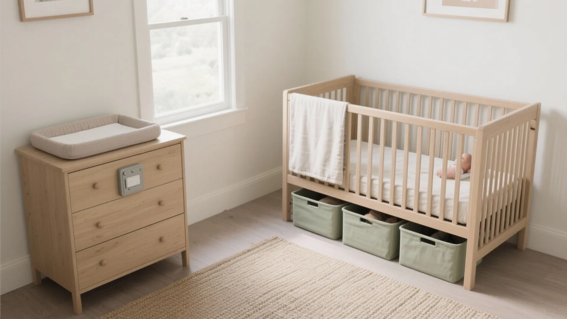 Convertible furniture: crib, dresser, and a topper that works