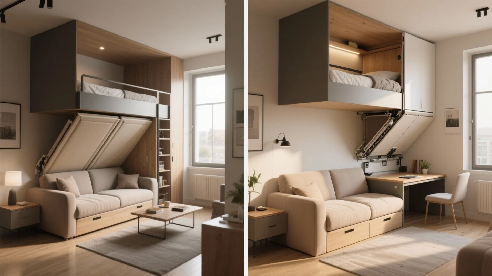 5. The Photoreal Convertible Loft (Murphy-style below)