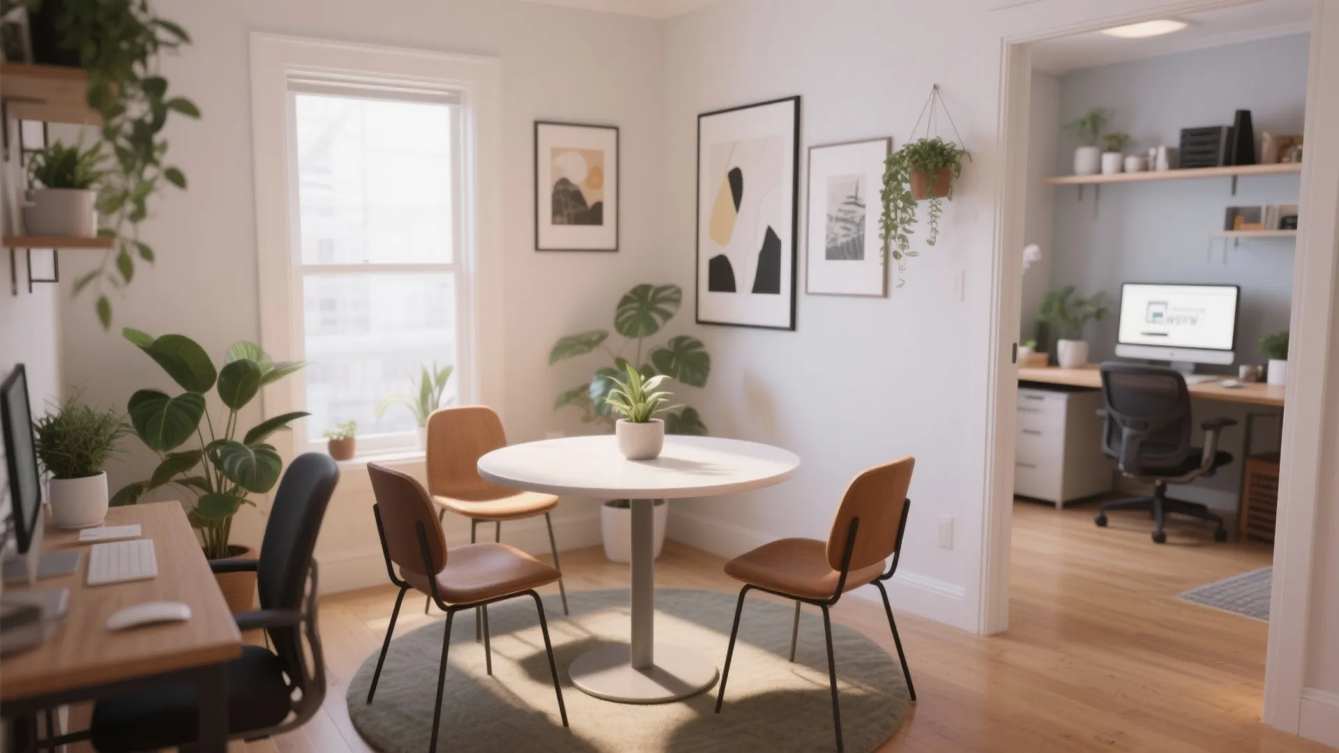 Small meeting area in shared home office