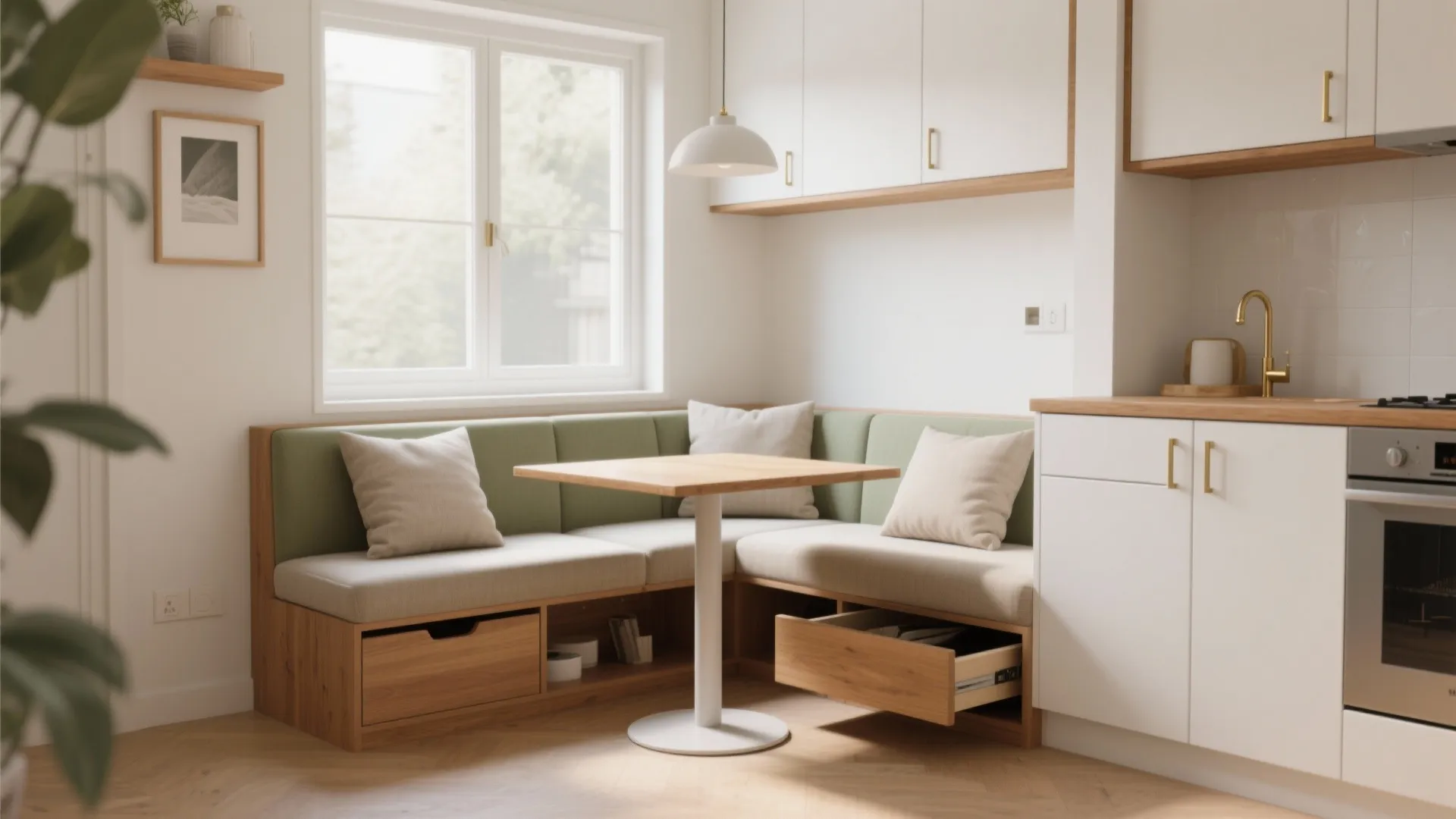 Convertible dining nook that works double shifts