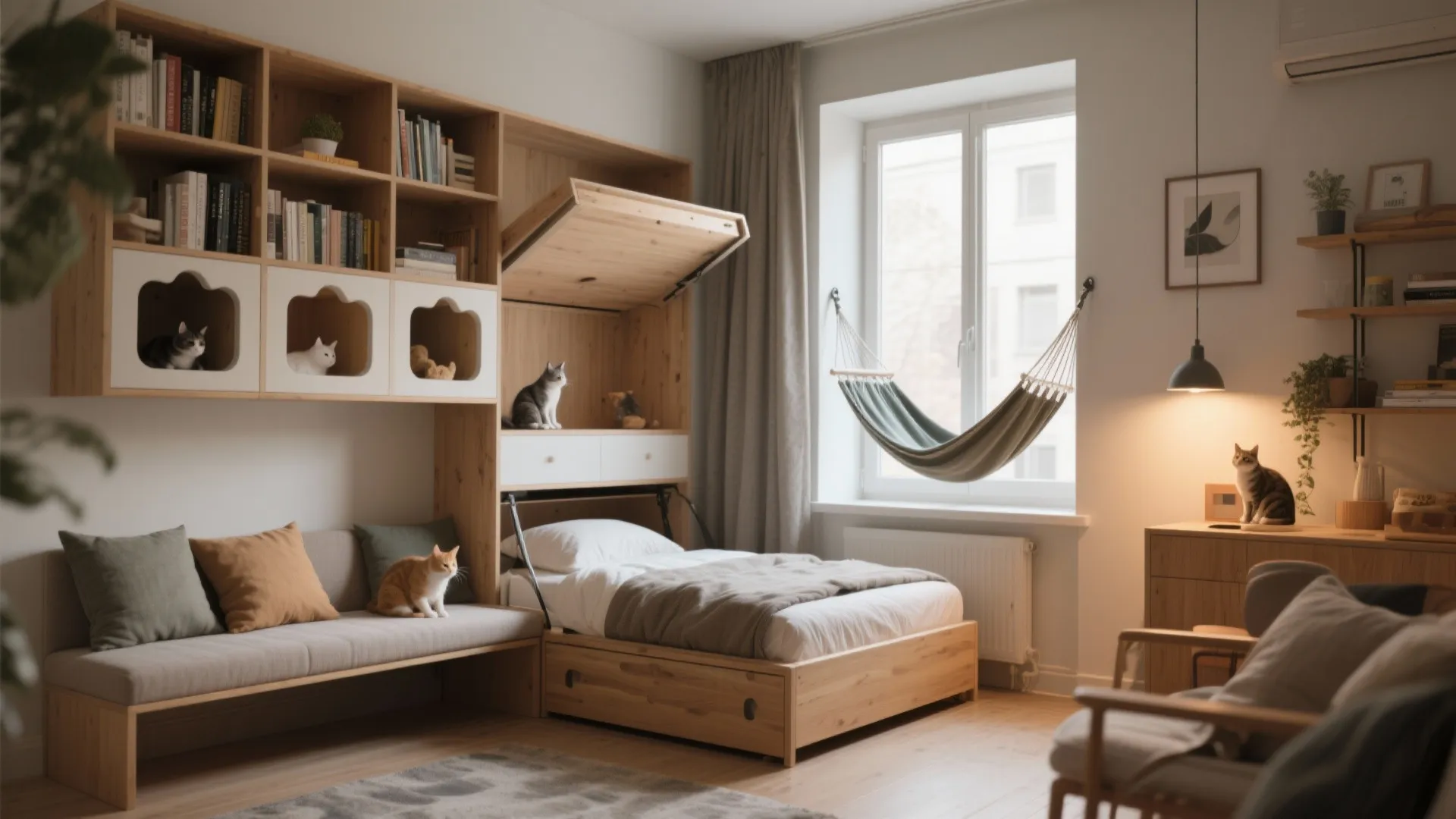 4. Convertible furniture and window perch oasis