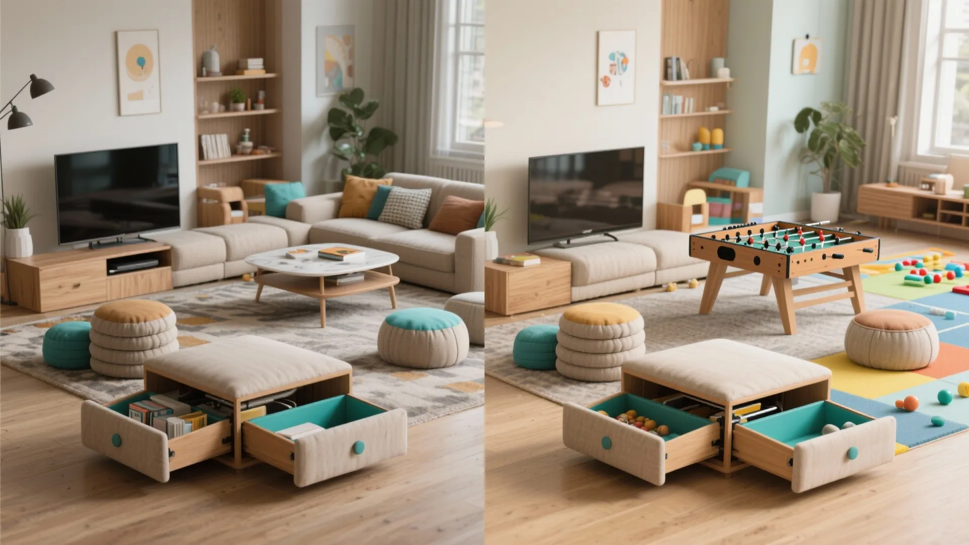 5. Convertible seating and tabletop fun