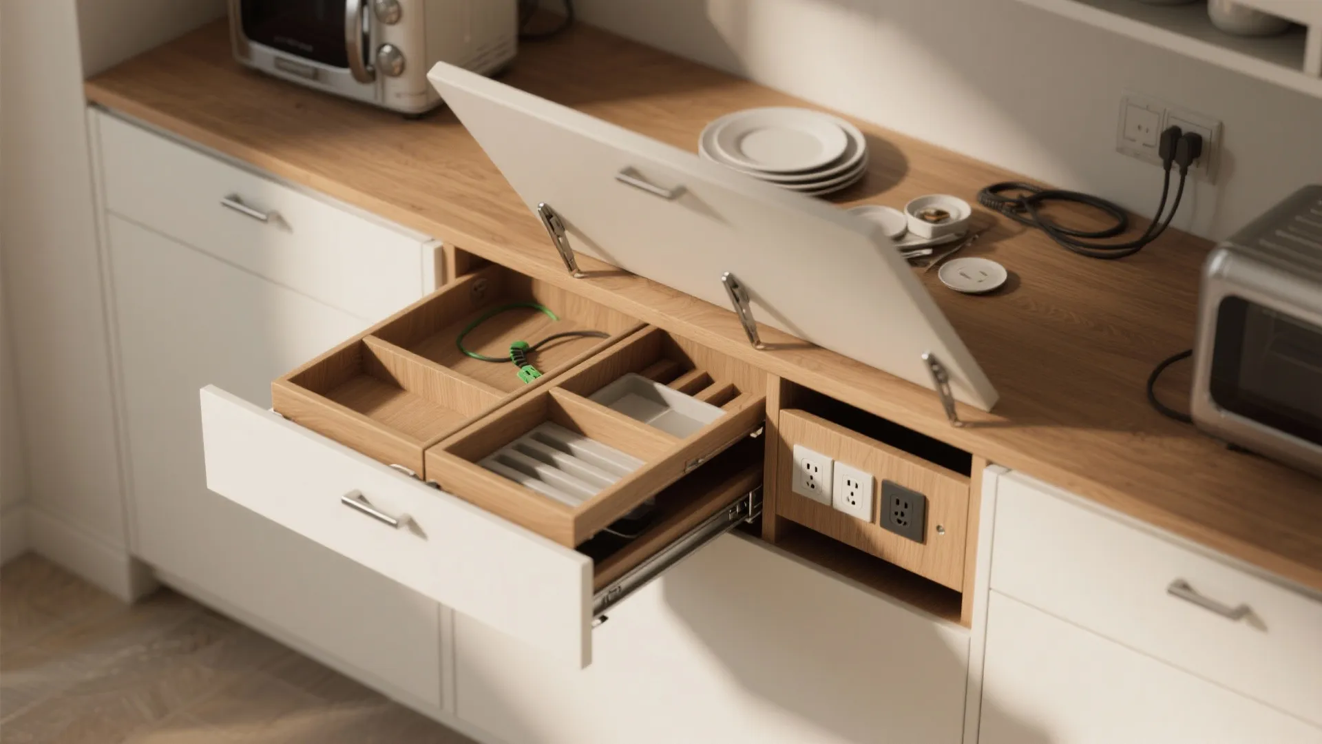 Convertible Server Cabinet with Fold-down Surface