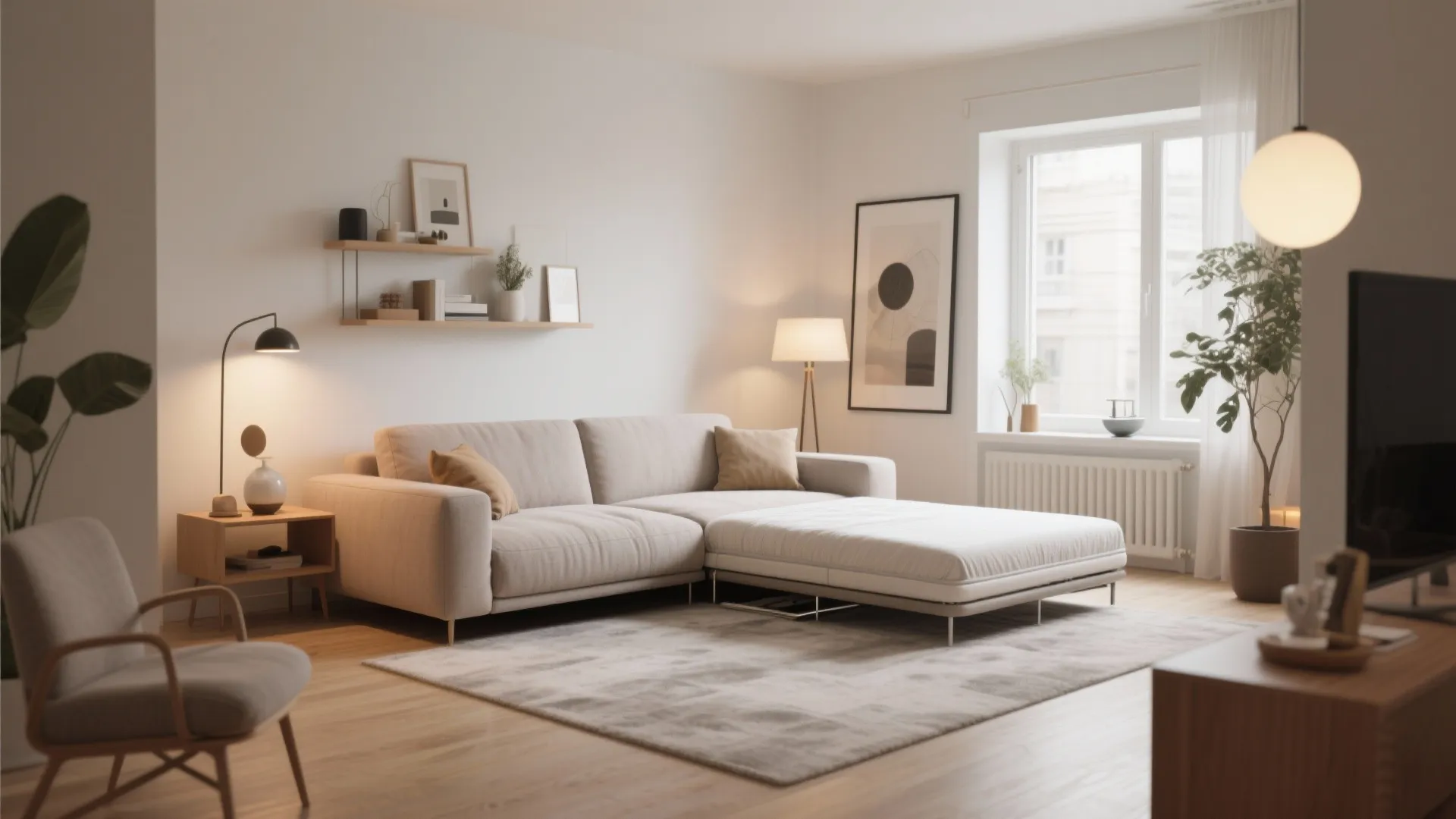 2. Convertible Sofa for Guest Mode