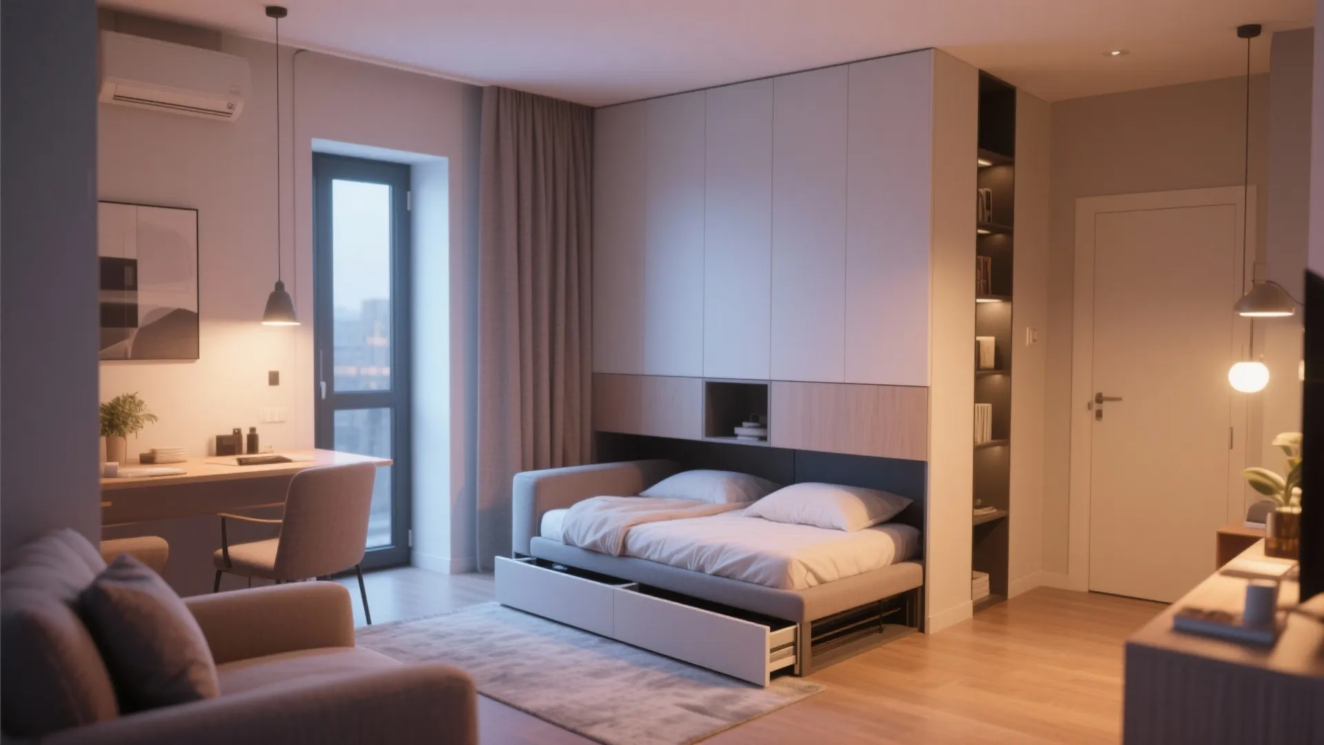 2. Convertible Sofa and Hidden Storage