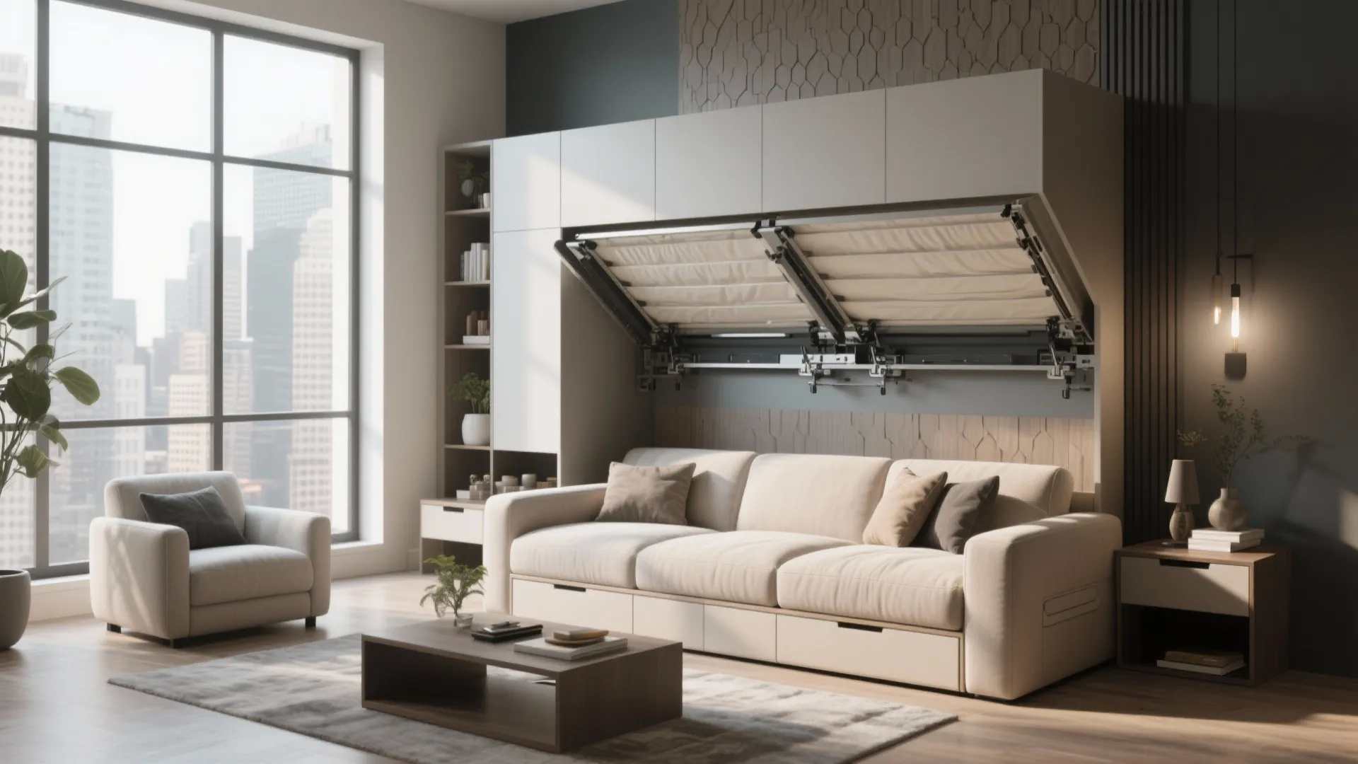 Convertible Sofa-Wall Bed Combo