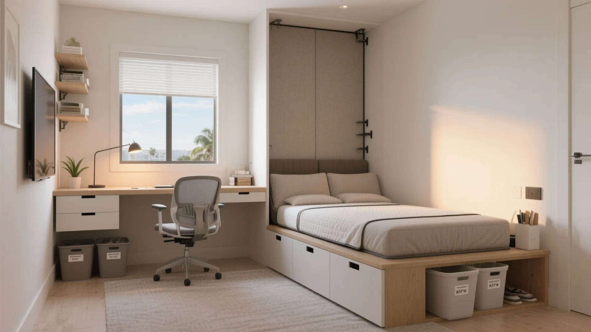 Space-Saving Seating and Convertible Guest Mode