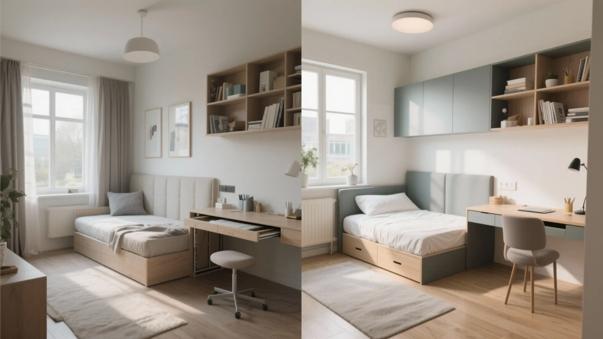 Convertible furniture for study + guest space