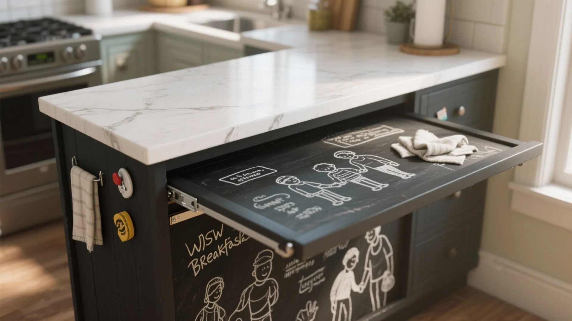 3. Convertible Surfaces: Chalkboard, magnetic, and hidden messages