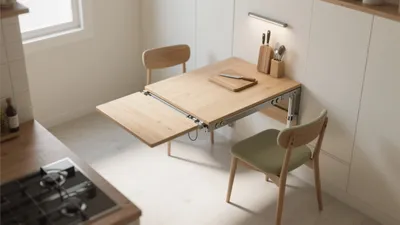 Space-Saving Kitchen Dining Table with Pull-Out Design