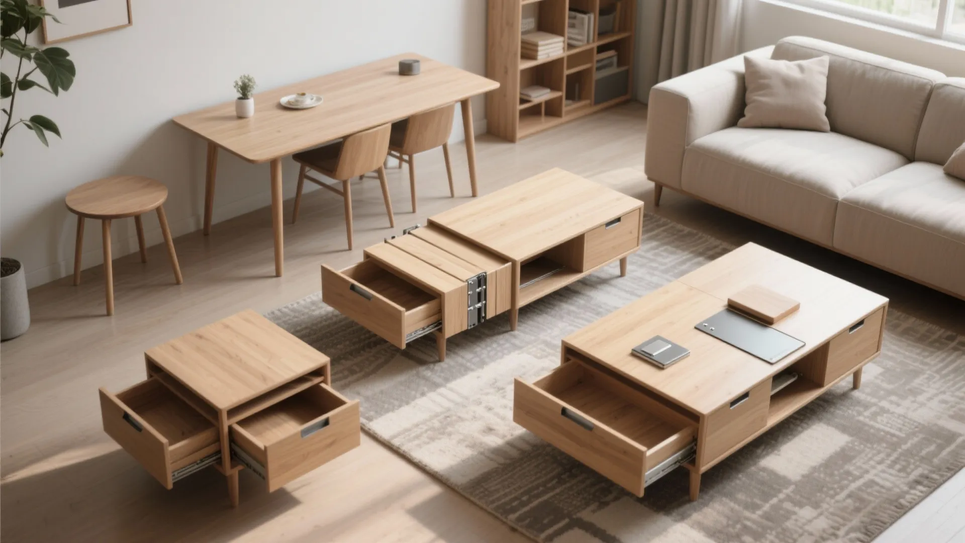 4. Convertible tables and nesting pieces