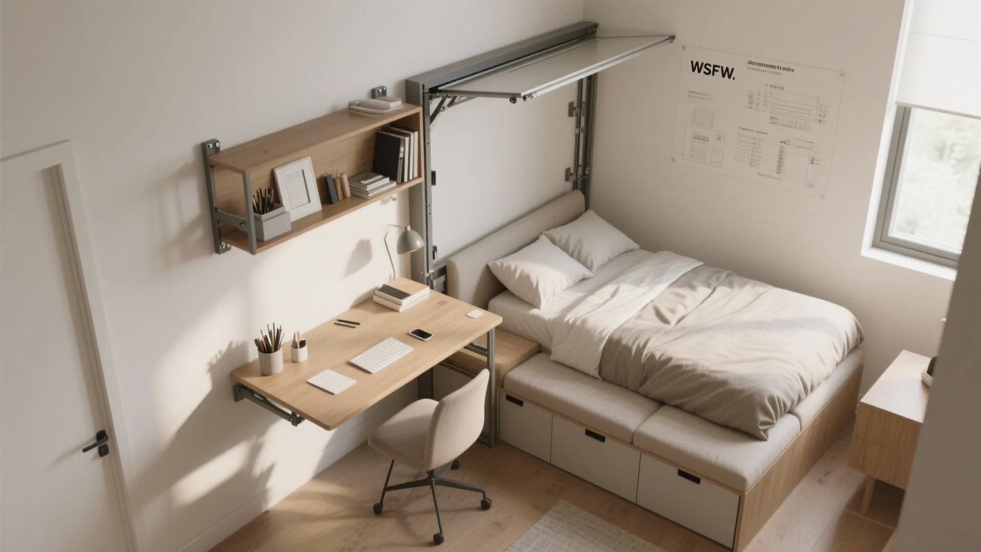 3. Convertible Workspace That Doubles as Guest Area