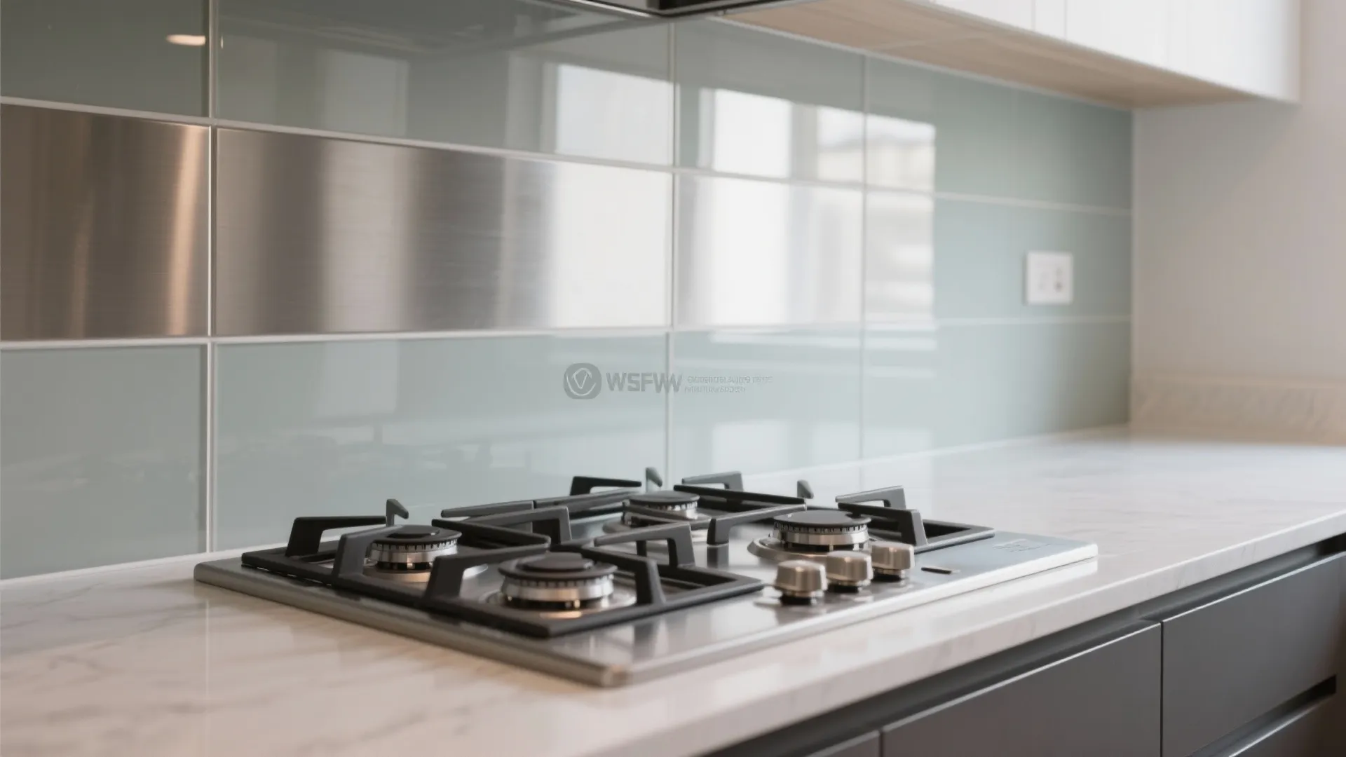 1) Fire-rated zones around the cooktop