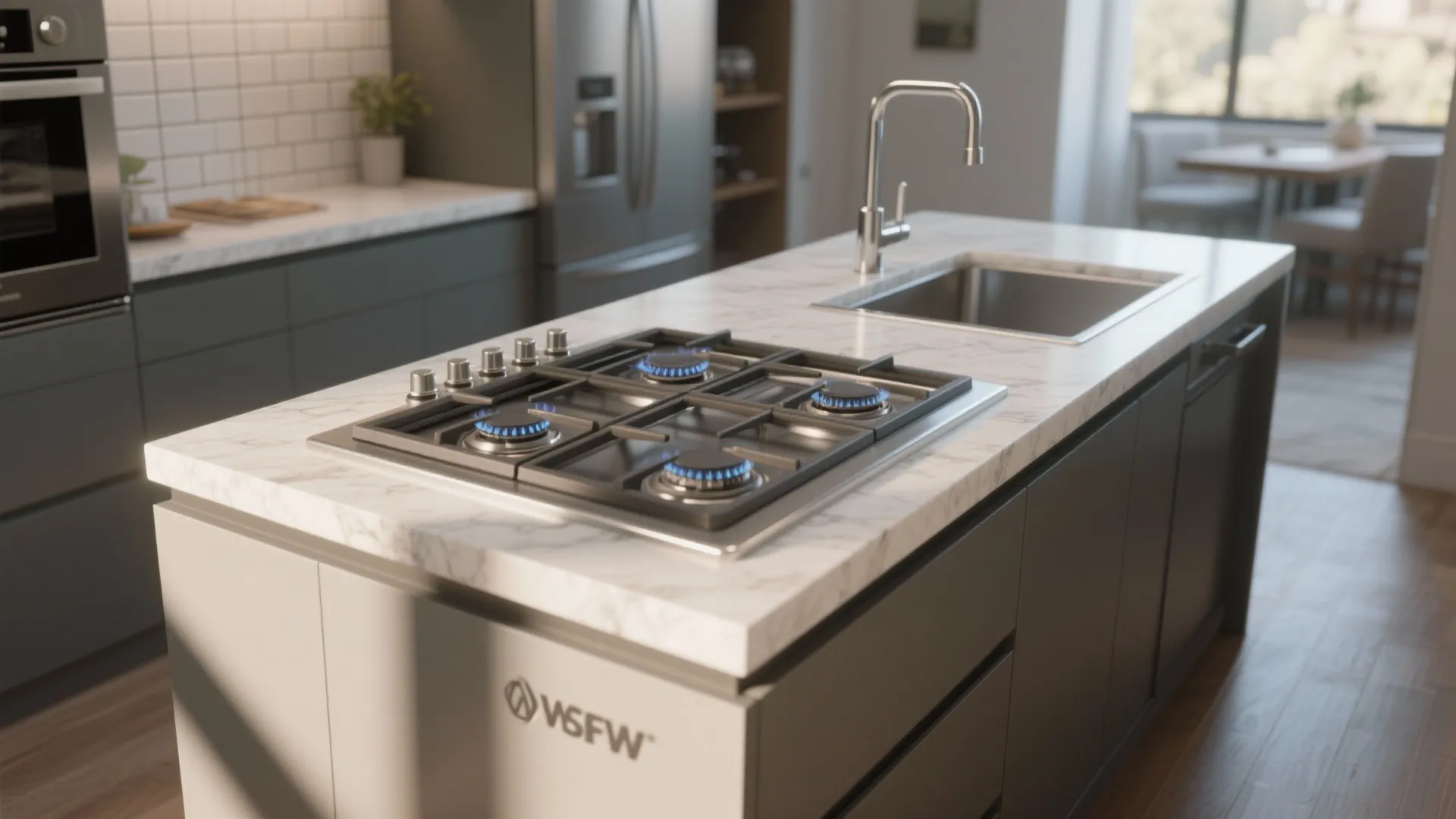 4. Integrated Cooktop or Prep Sink Peninsula
